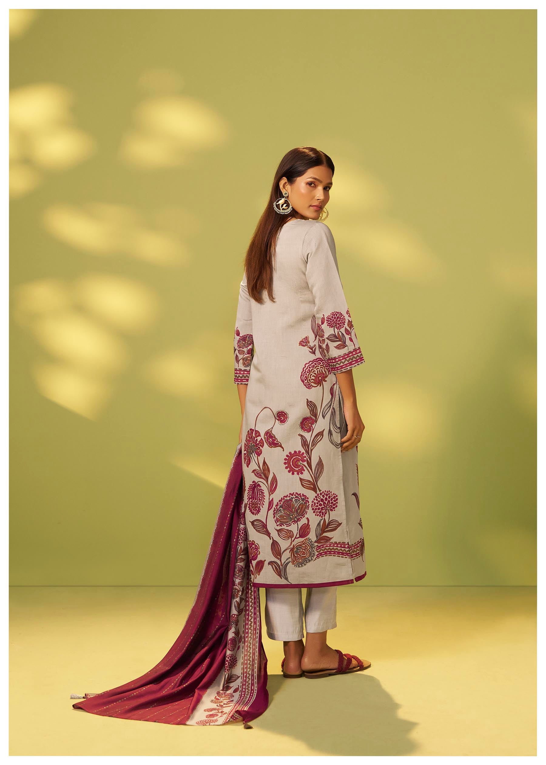 Rauch Grey Silk Kurta Set