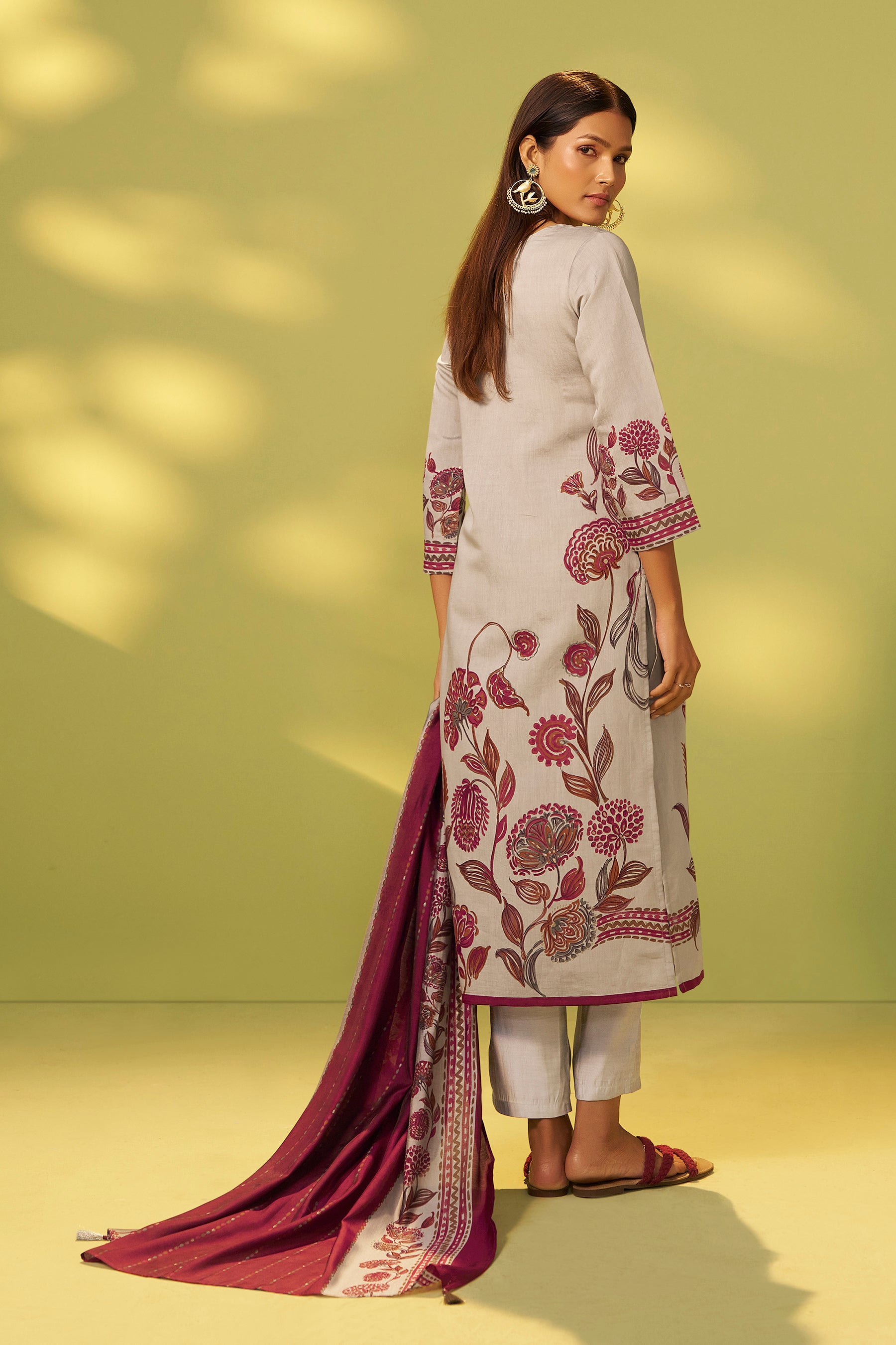 Rauch Grey Silk Kurta Set