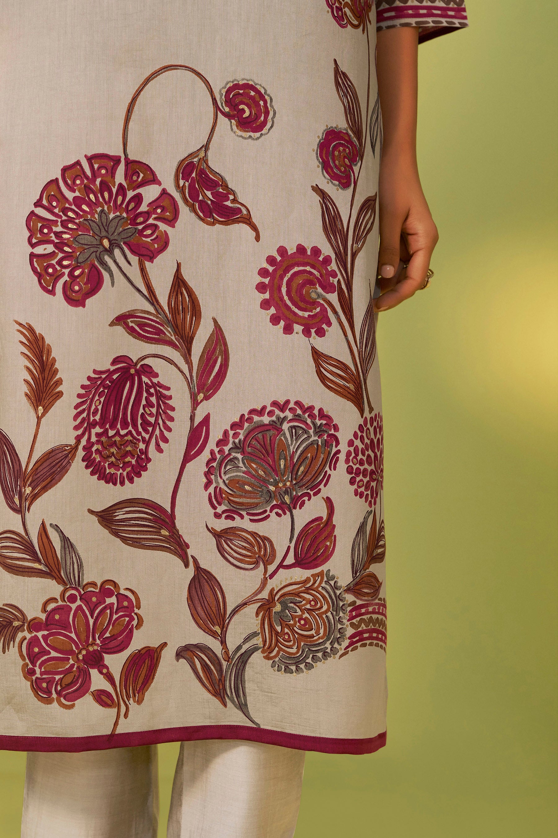 Rauch Grey Silk Kurta Set