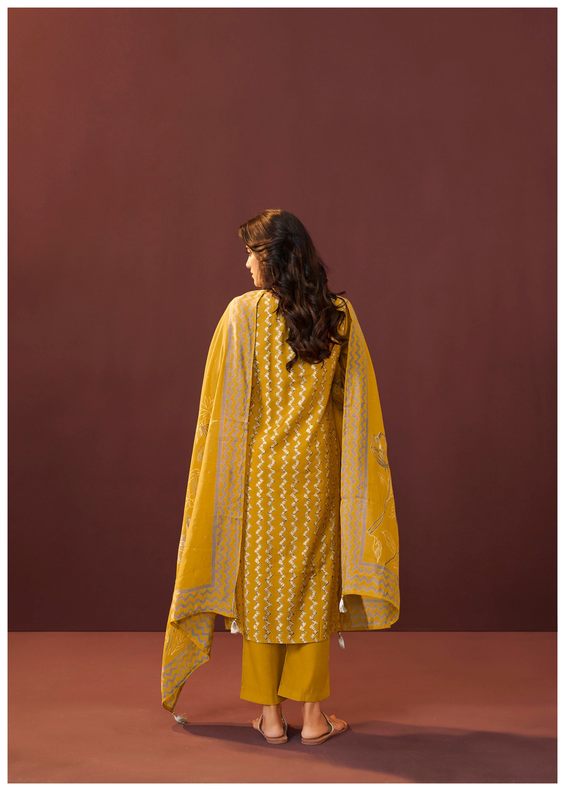 Saffron Yellow Silk Kurta Set
