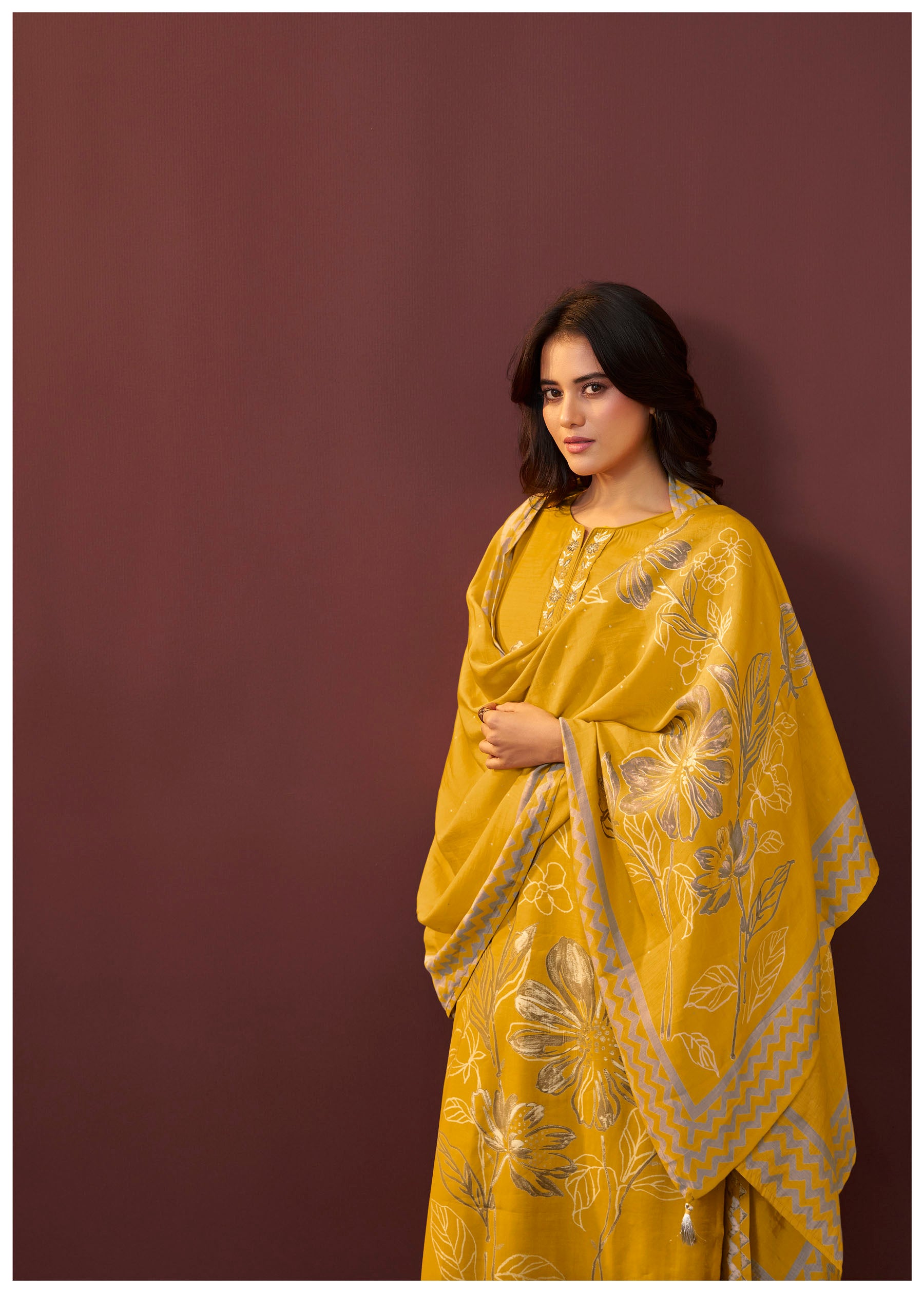 Saffron Yellow Silk Kurta Set