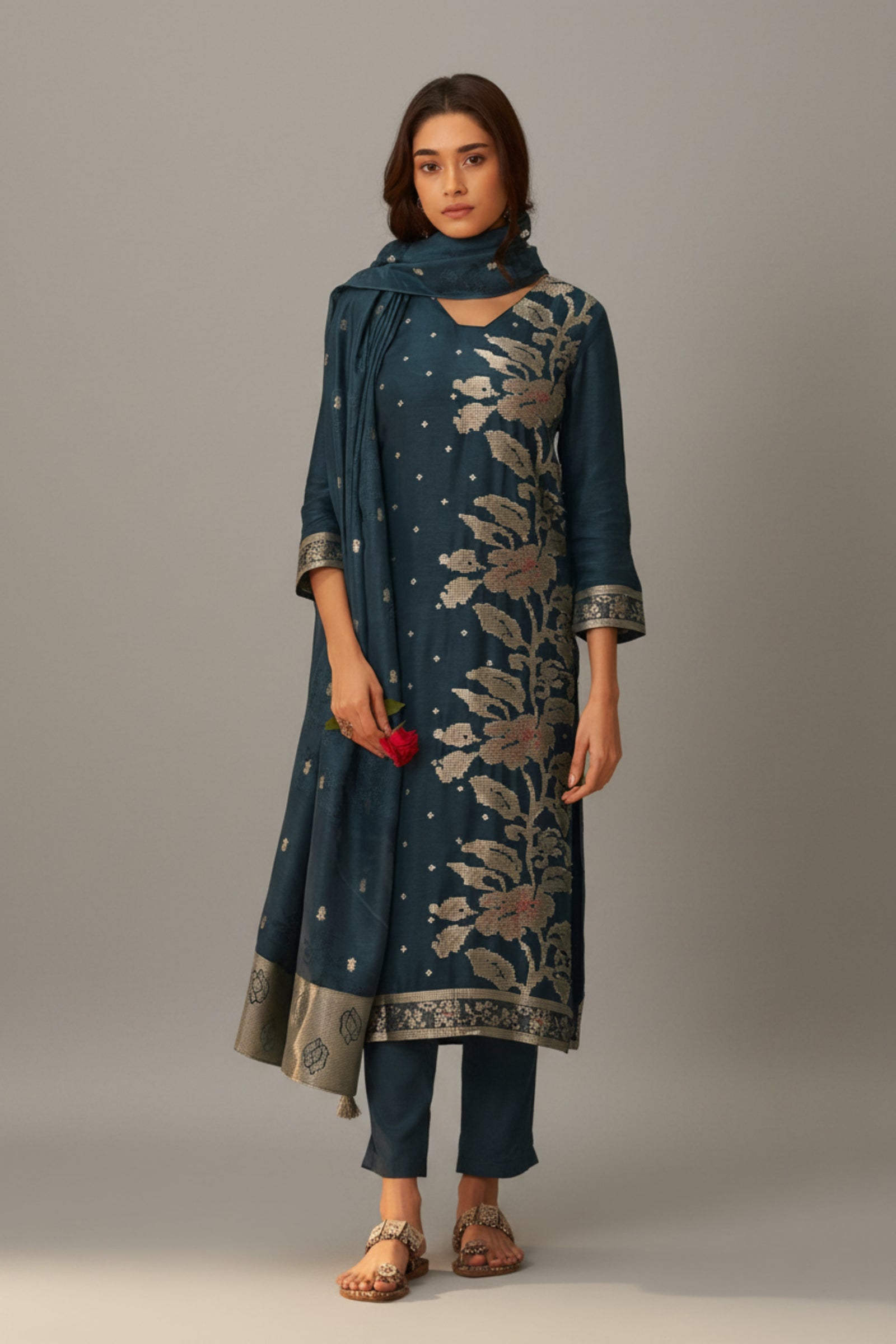 Russian Jacquard Set – Blue