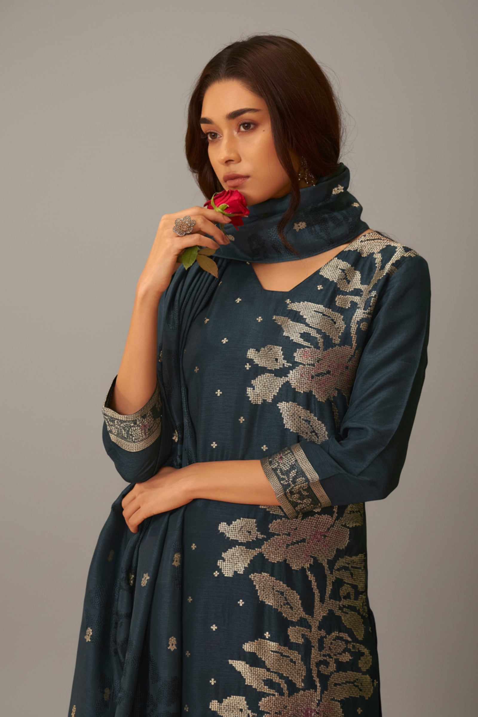 Russian Jacquard Set – Blue