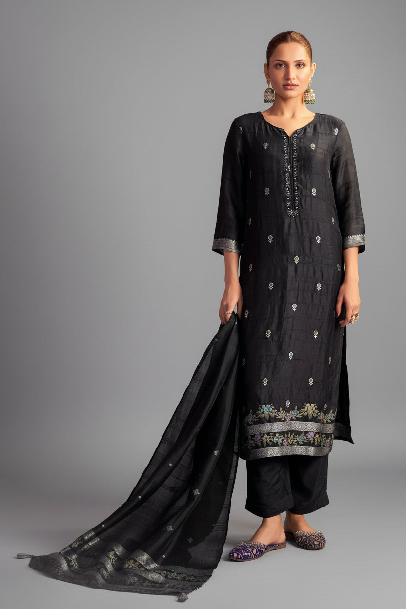 Bhagalpuri Silk Jacquard Set