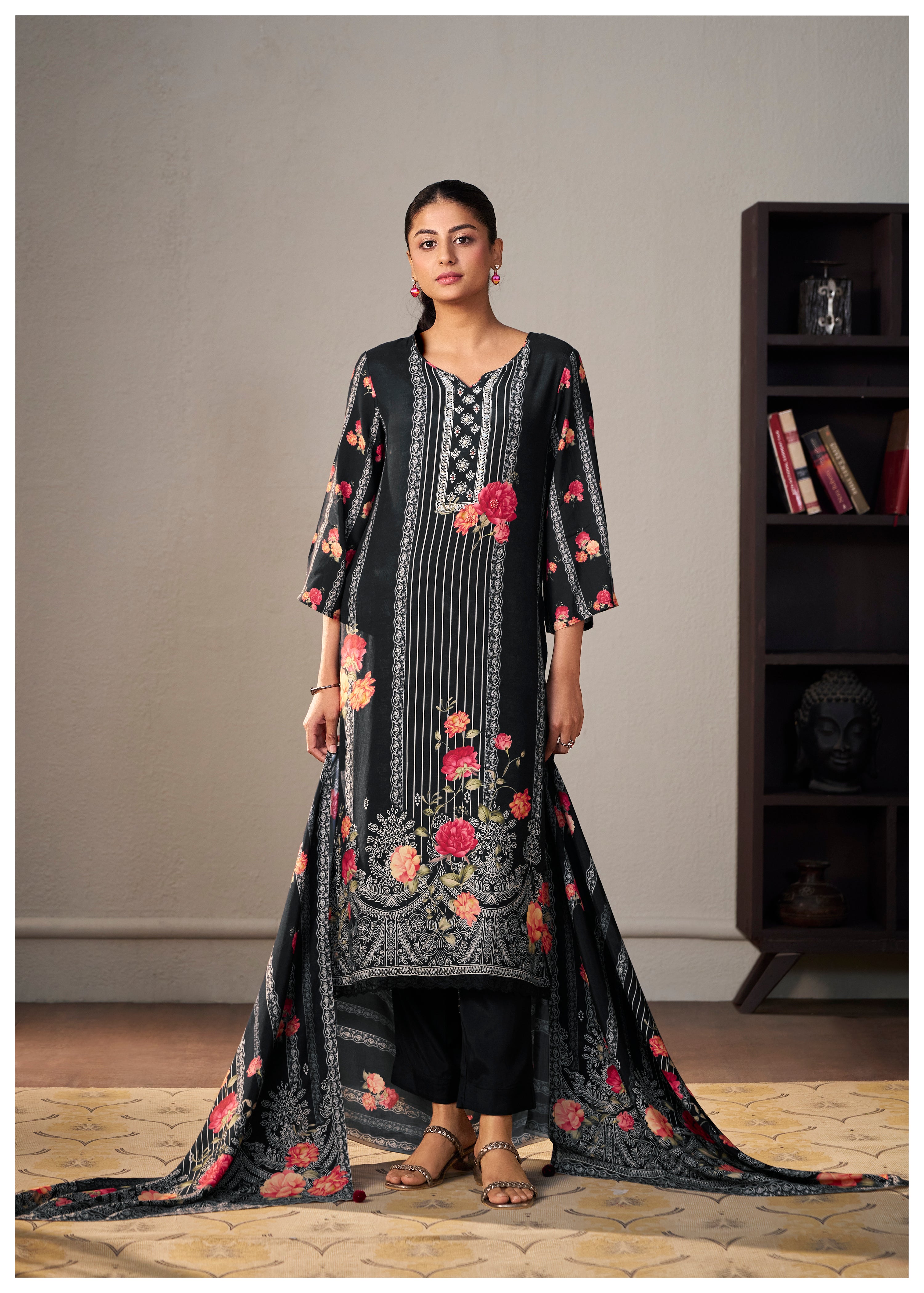 Heavy Muslin Digital Print Kurta Set
