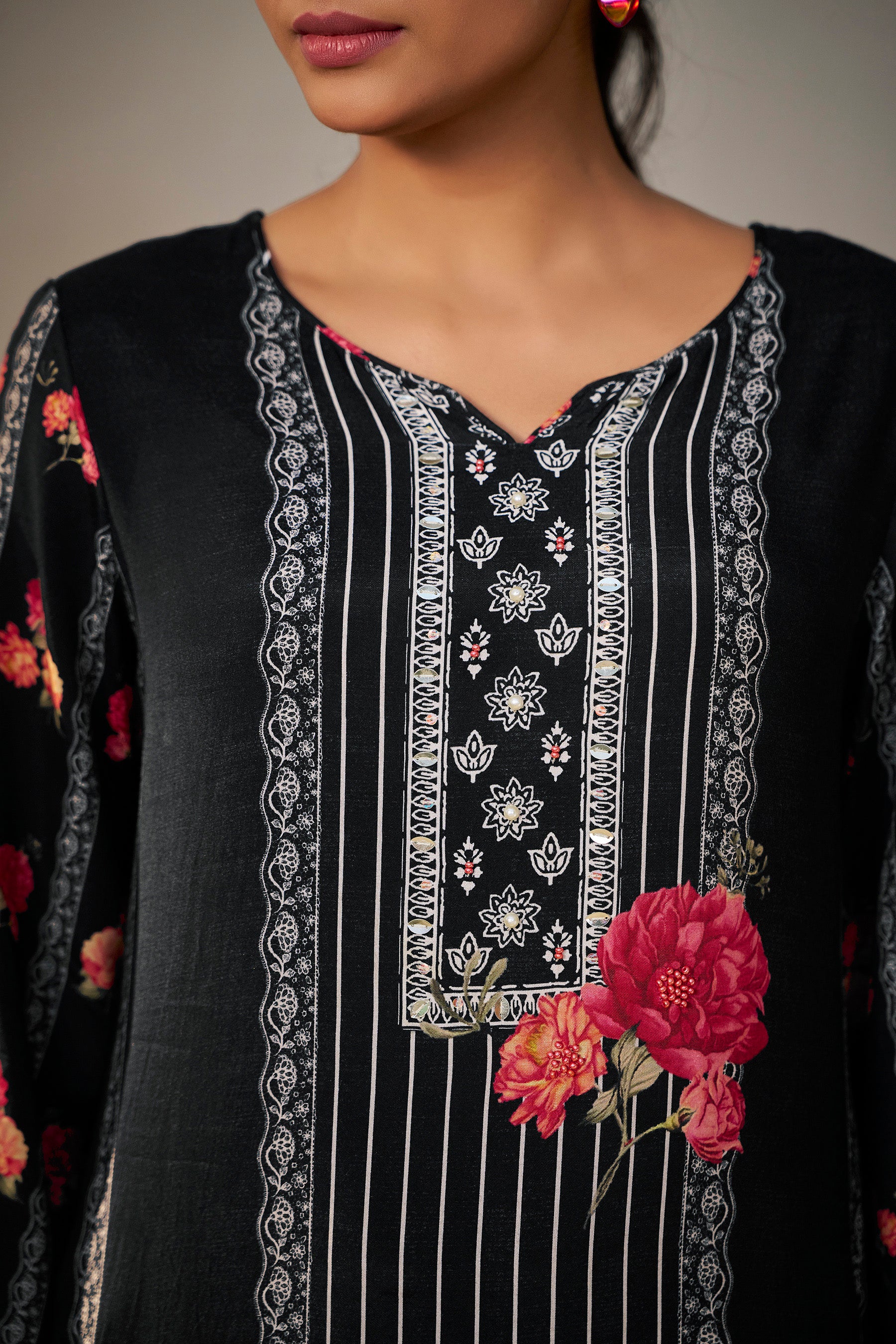 Muslin Digital Print Kurta Set