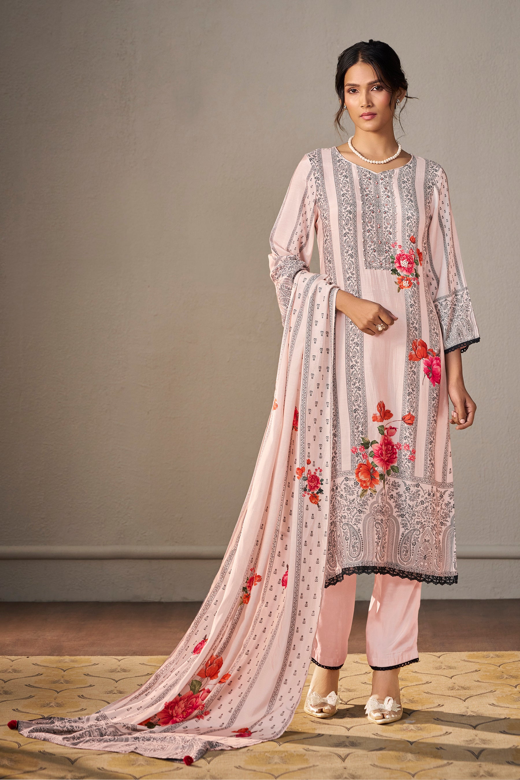 Handworked Muslin Digital Print Kurta Set