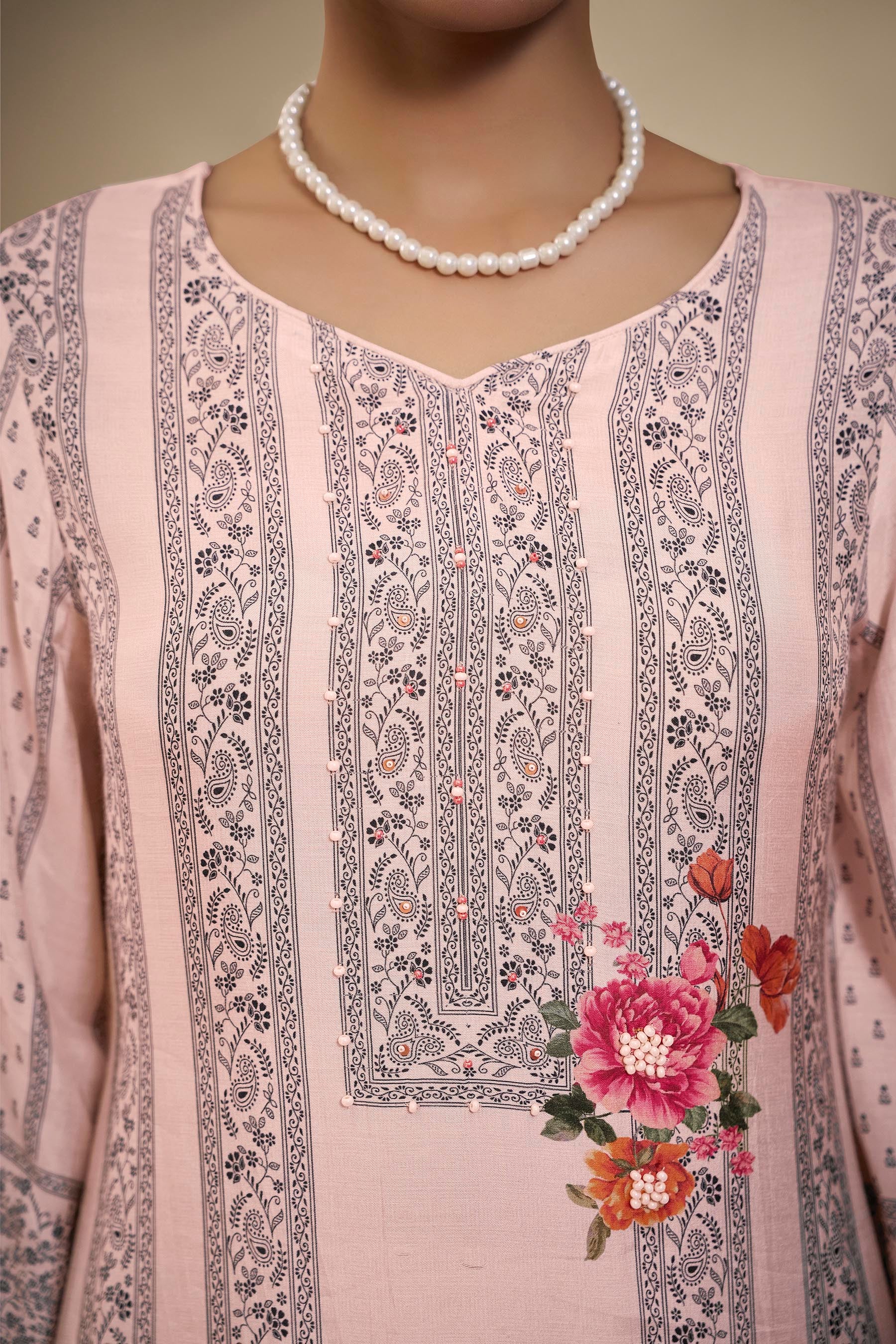 Handworked Muslin Digital Print Kurta Set