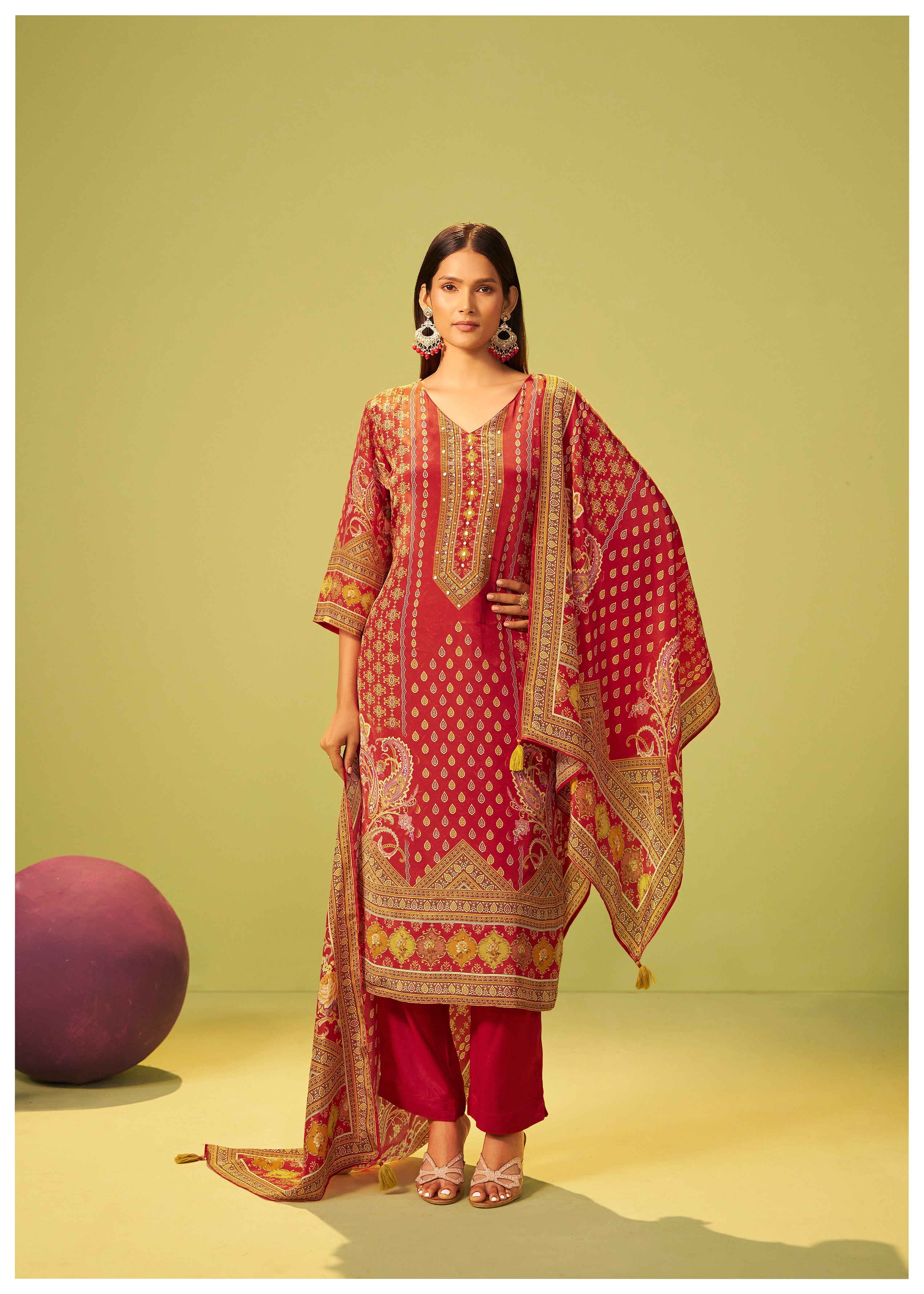 Crepe Silk Kurta Set