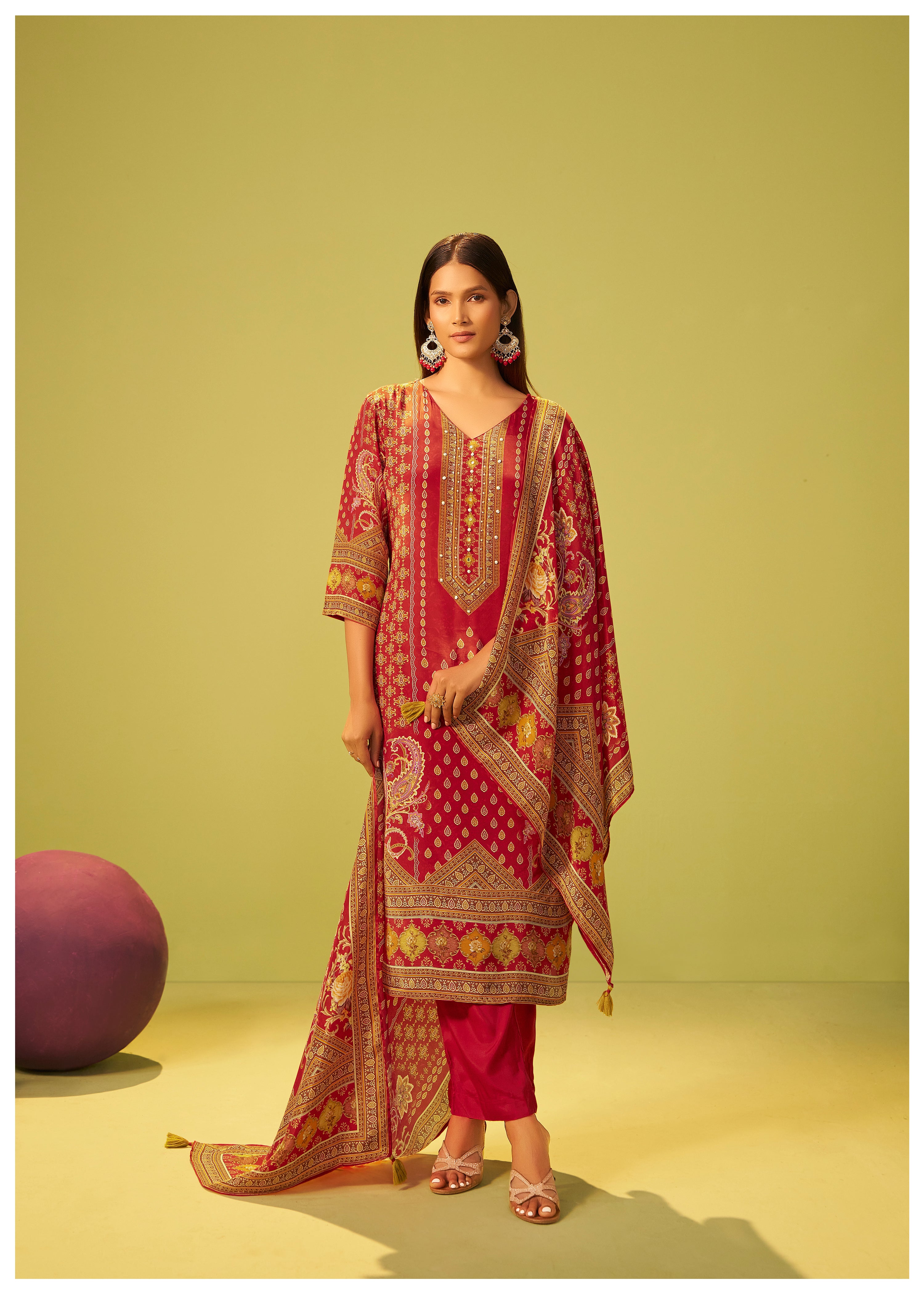 Crepe Silk Kurta Set