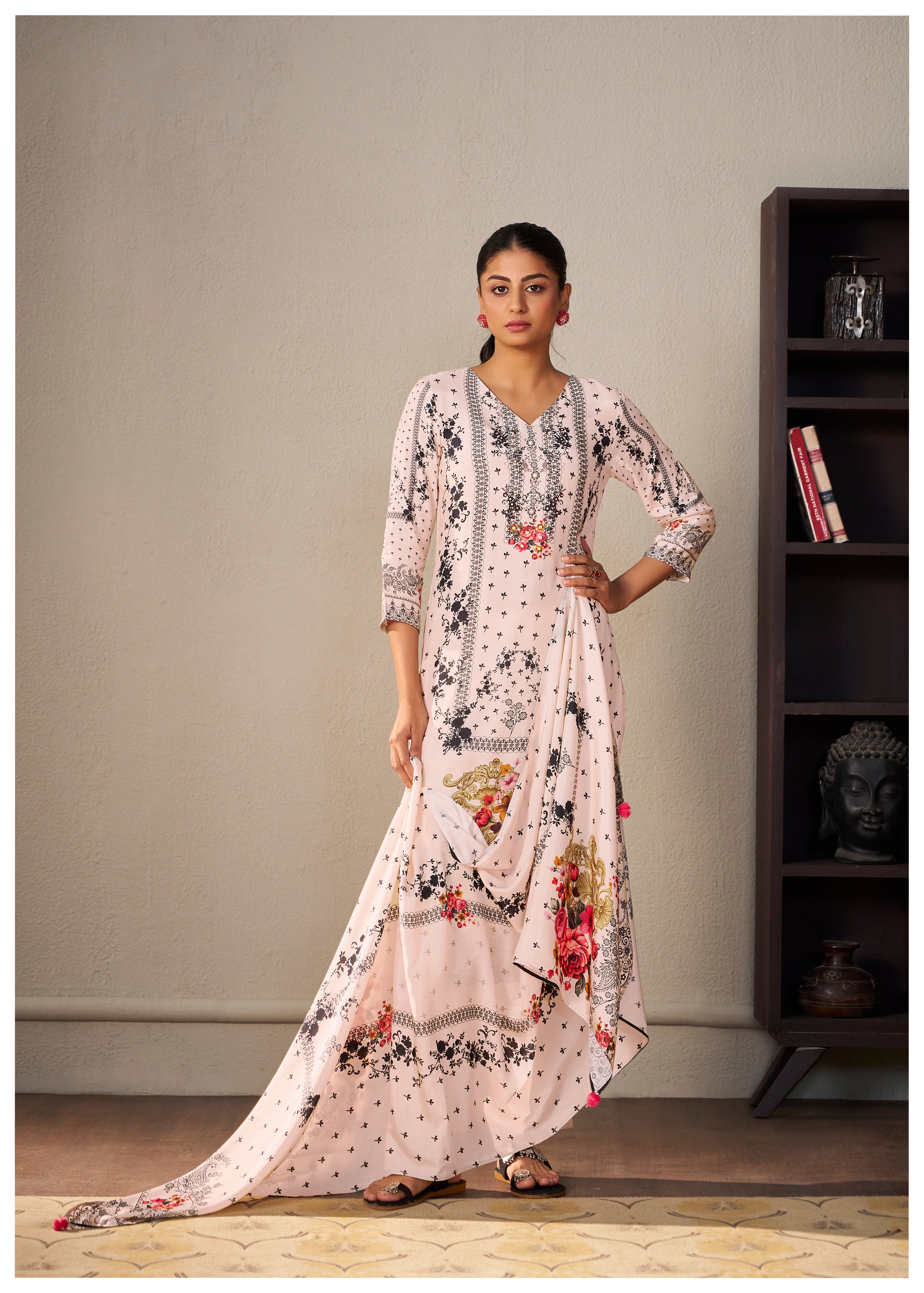 Heavy Muslin Digital Print Kurta Set
