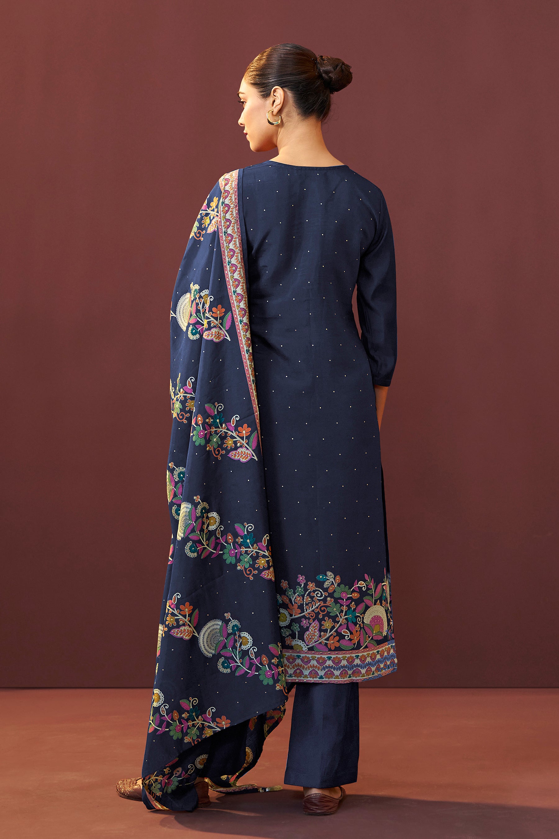 Sapphire Blue Silk Kurta Set