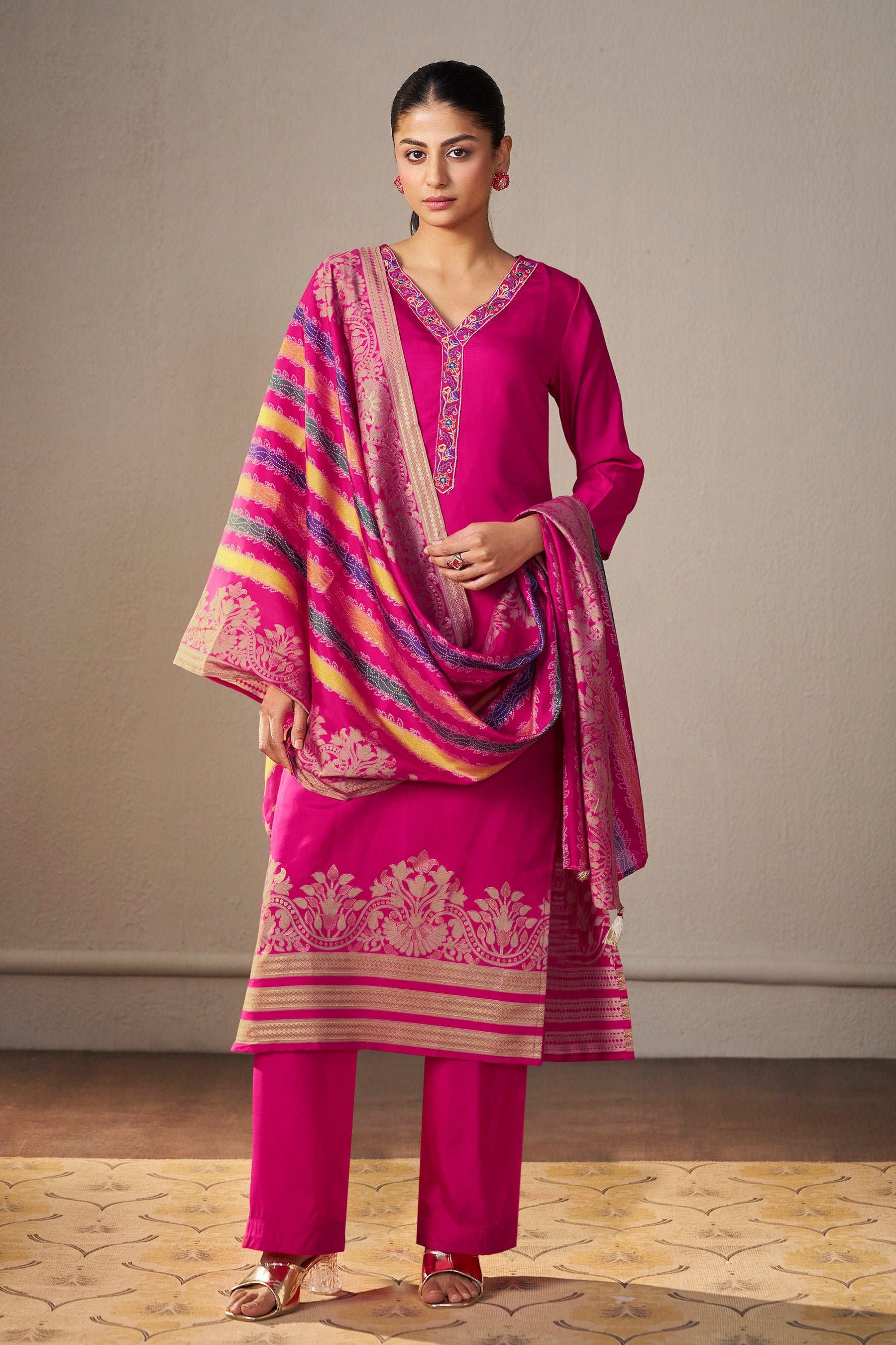 Digital Print Viscose Kurta Set