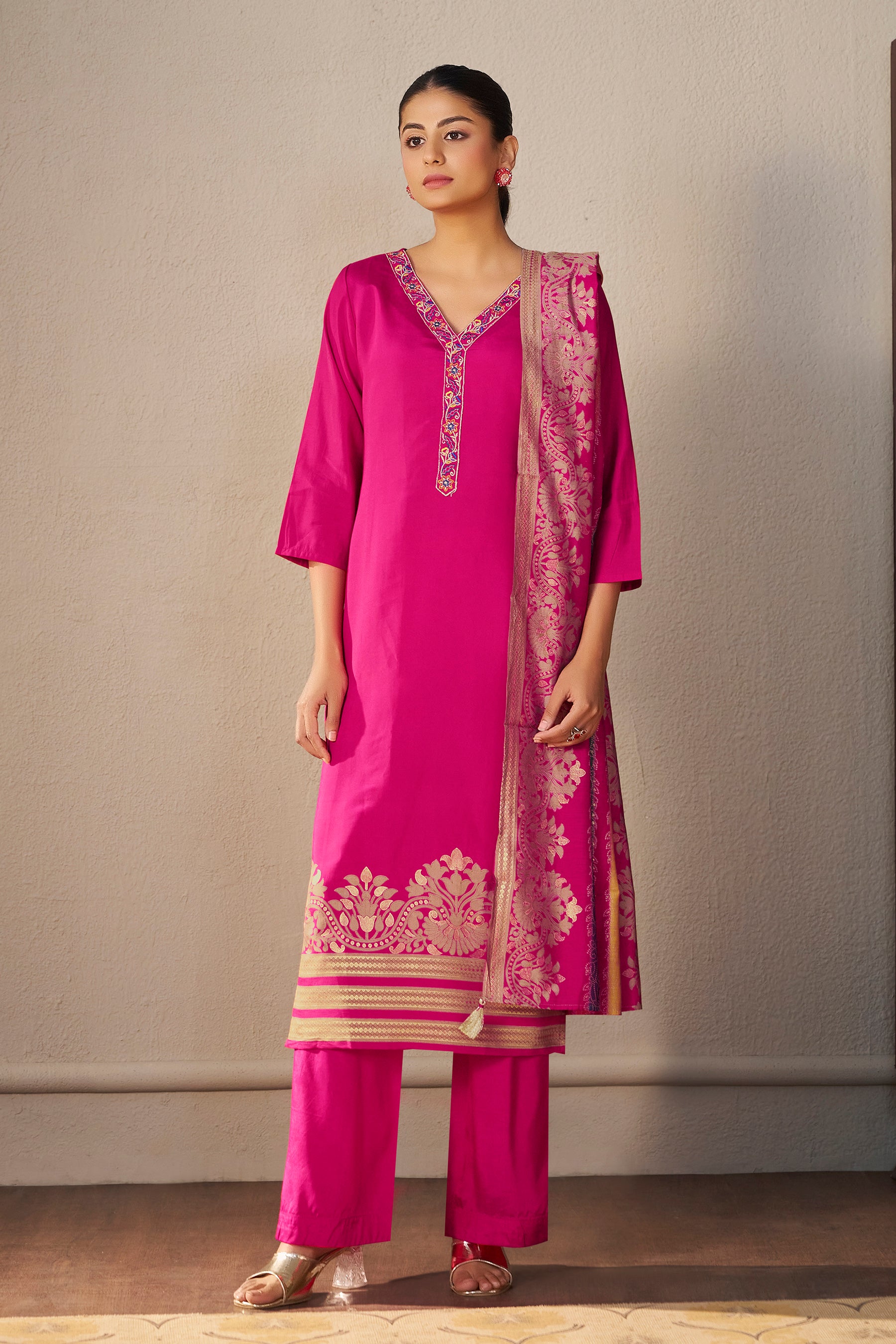 Digital Print Viscose Kurta Set