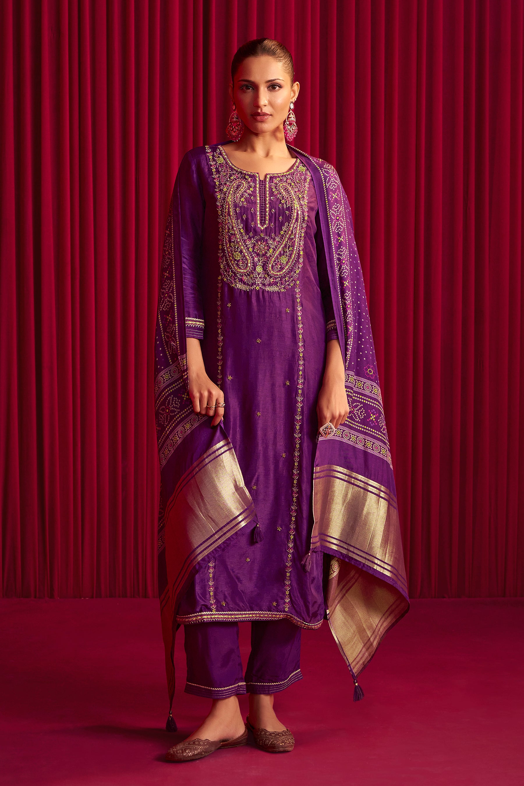 Embroidered Silk Set