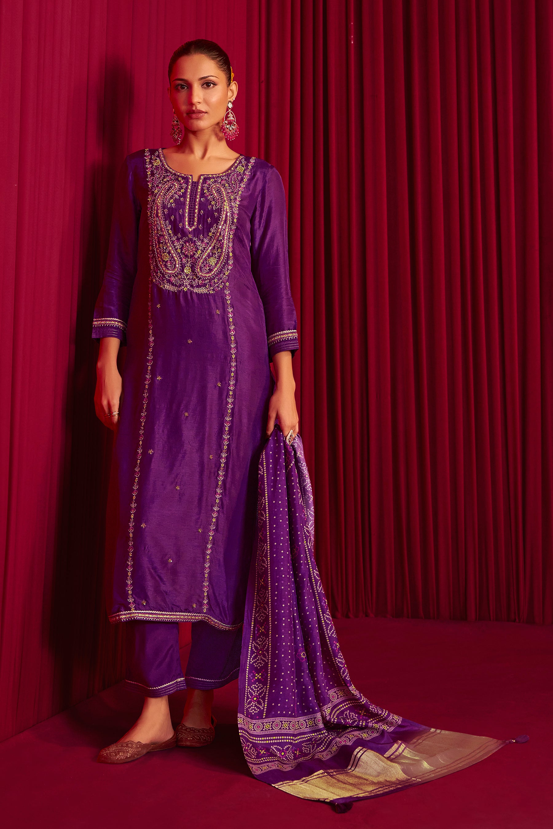 Embroidered Silk Set