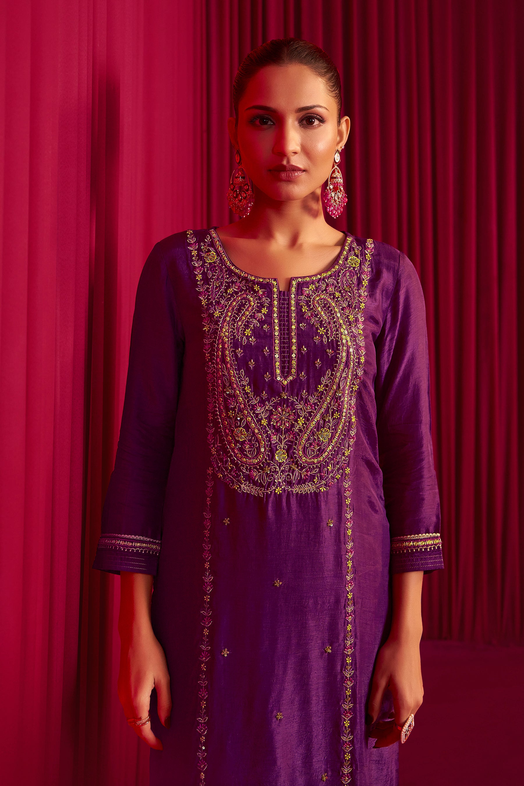 Embroidered Silk Set