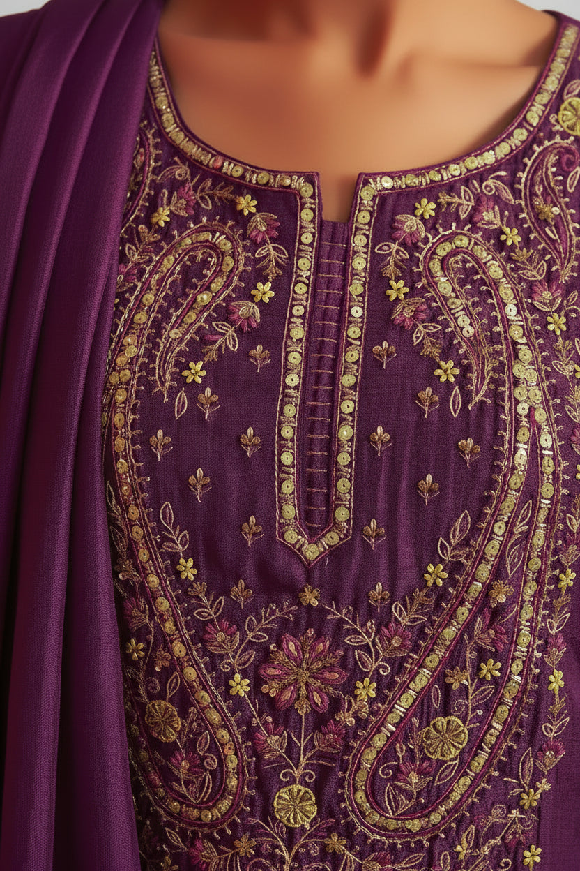 Embroidered Silk Set