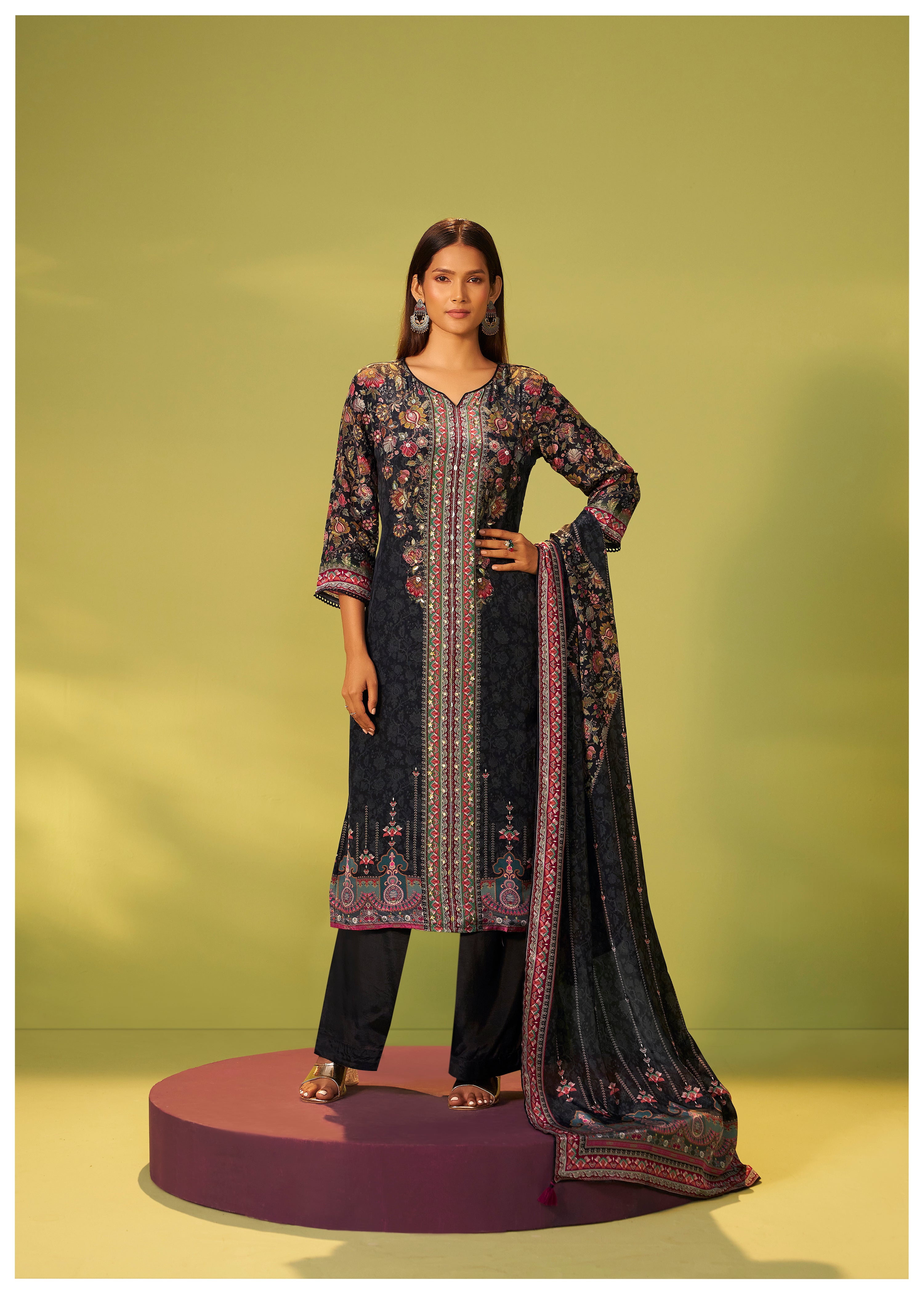 Crepe Silk Kurta Set