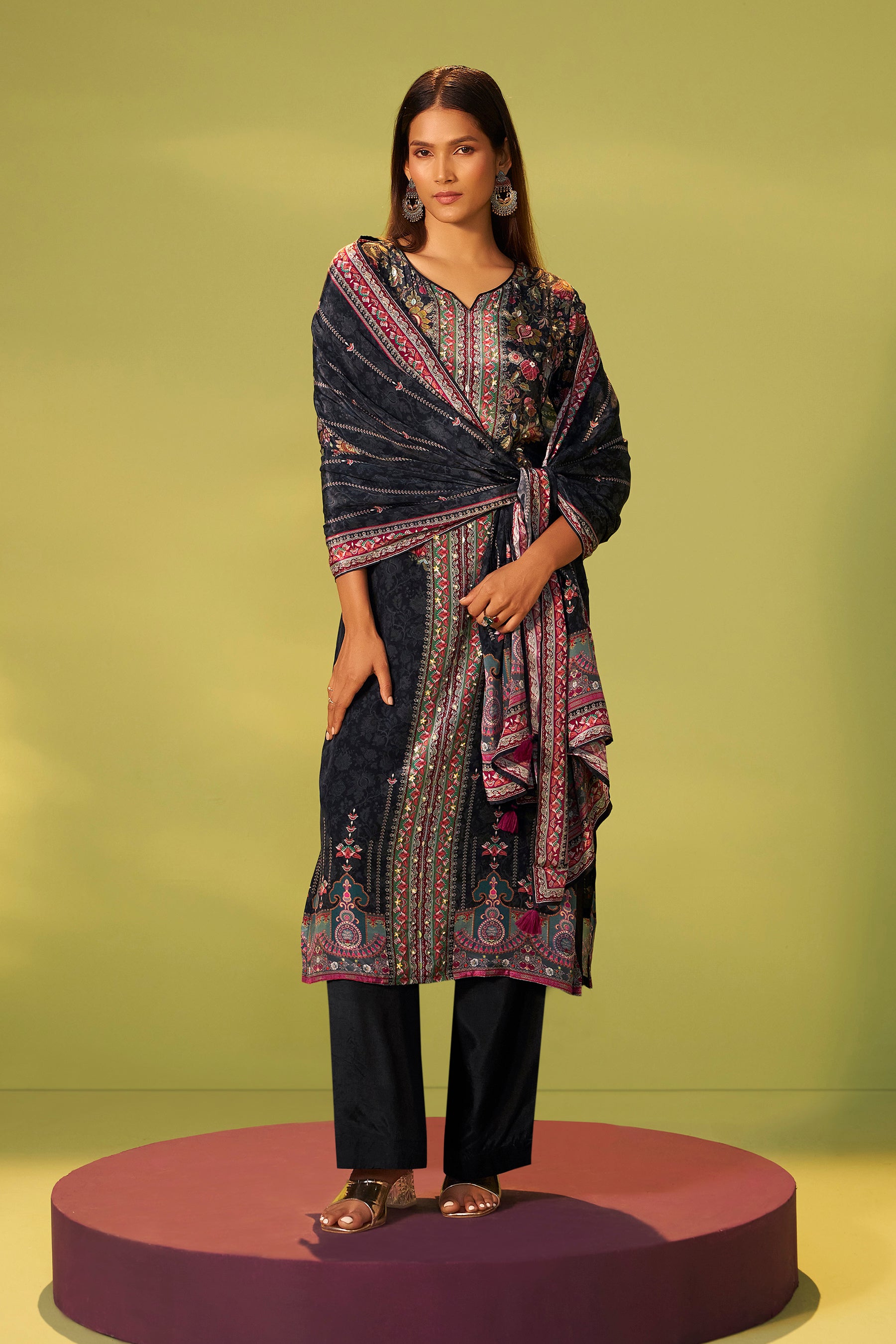 Crepe Silk Kurta Set (3-piece set)