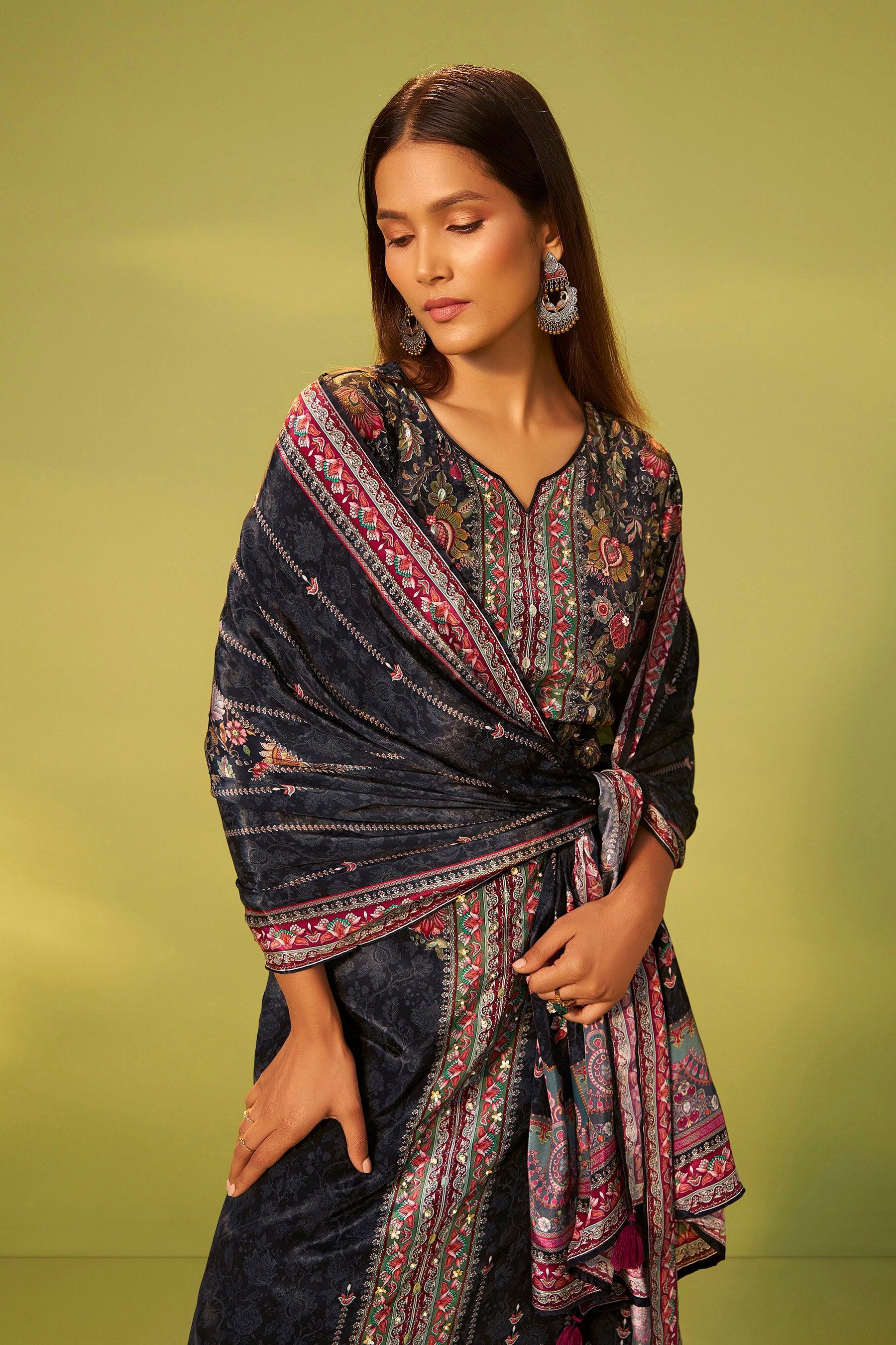 Crepe Silk Kurta Set (3-piece set)