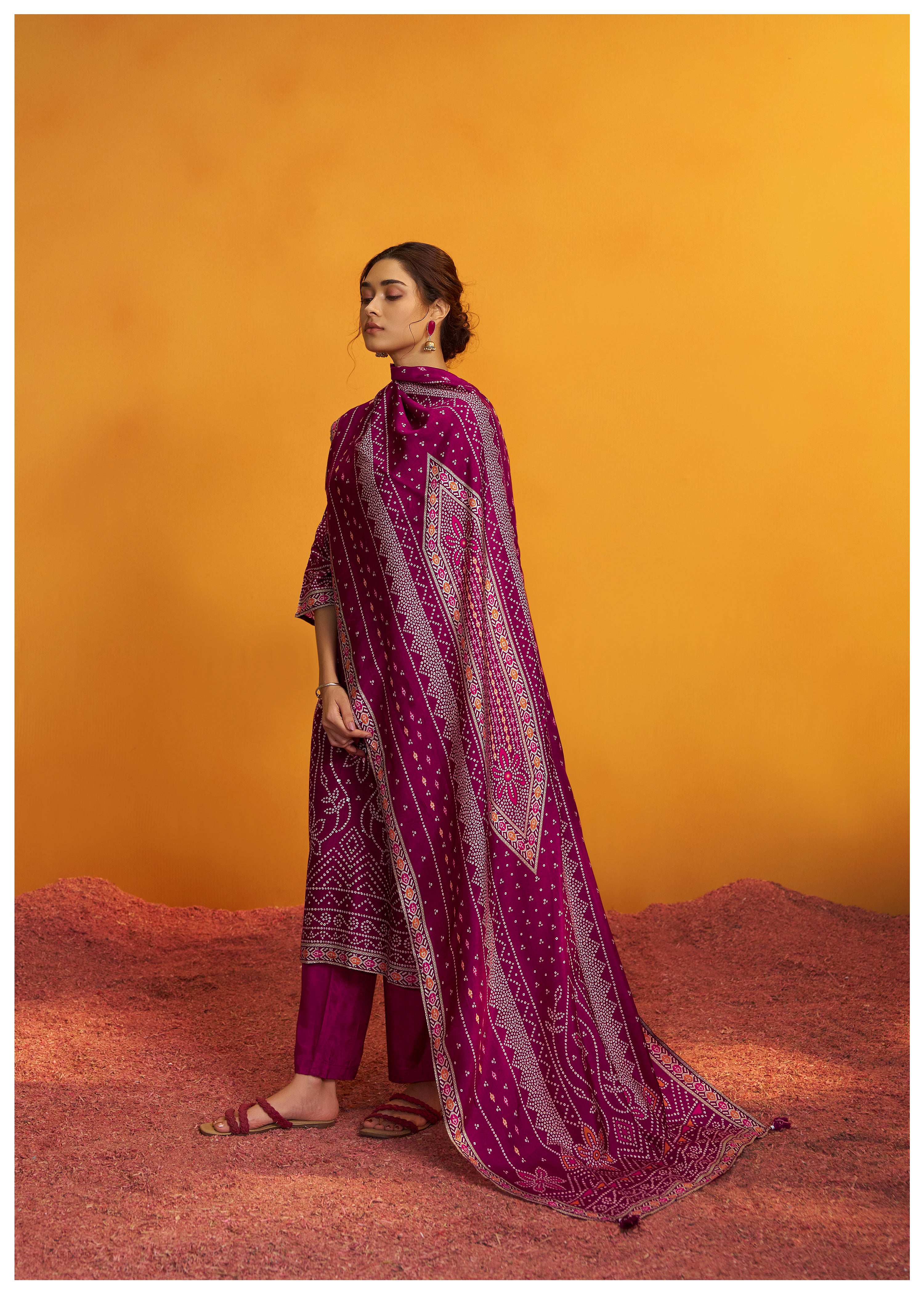 Bandhani Digital Print Kurta Set