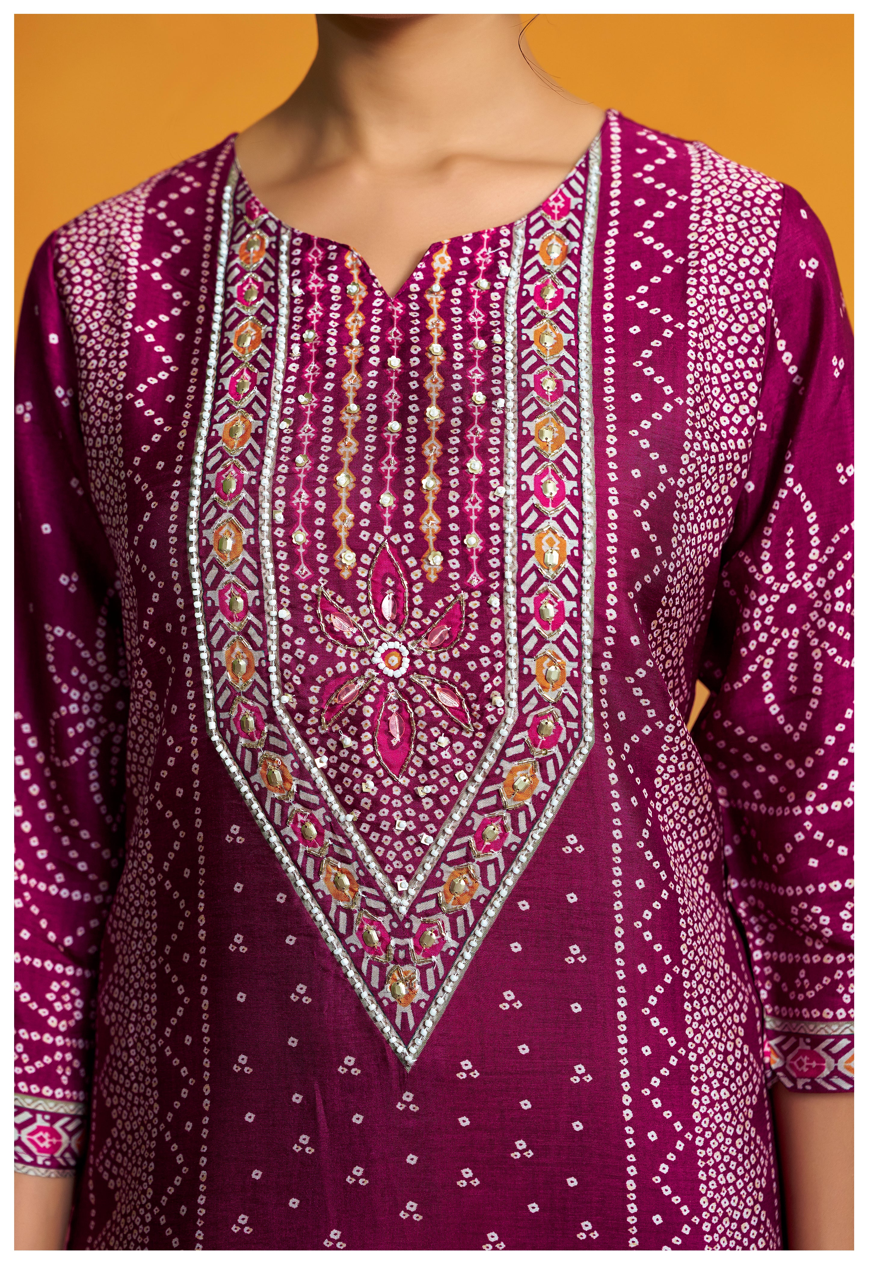 Bandhani Digital Print Kurta Set