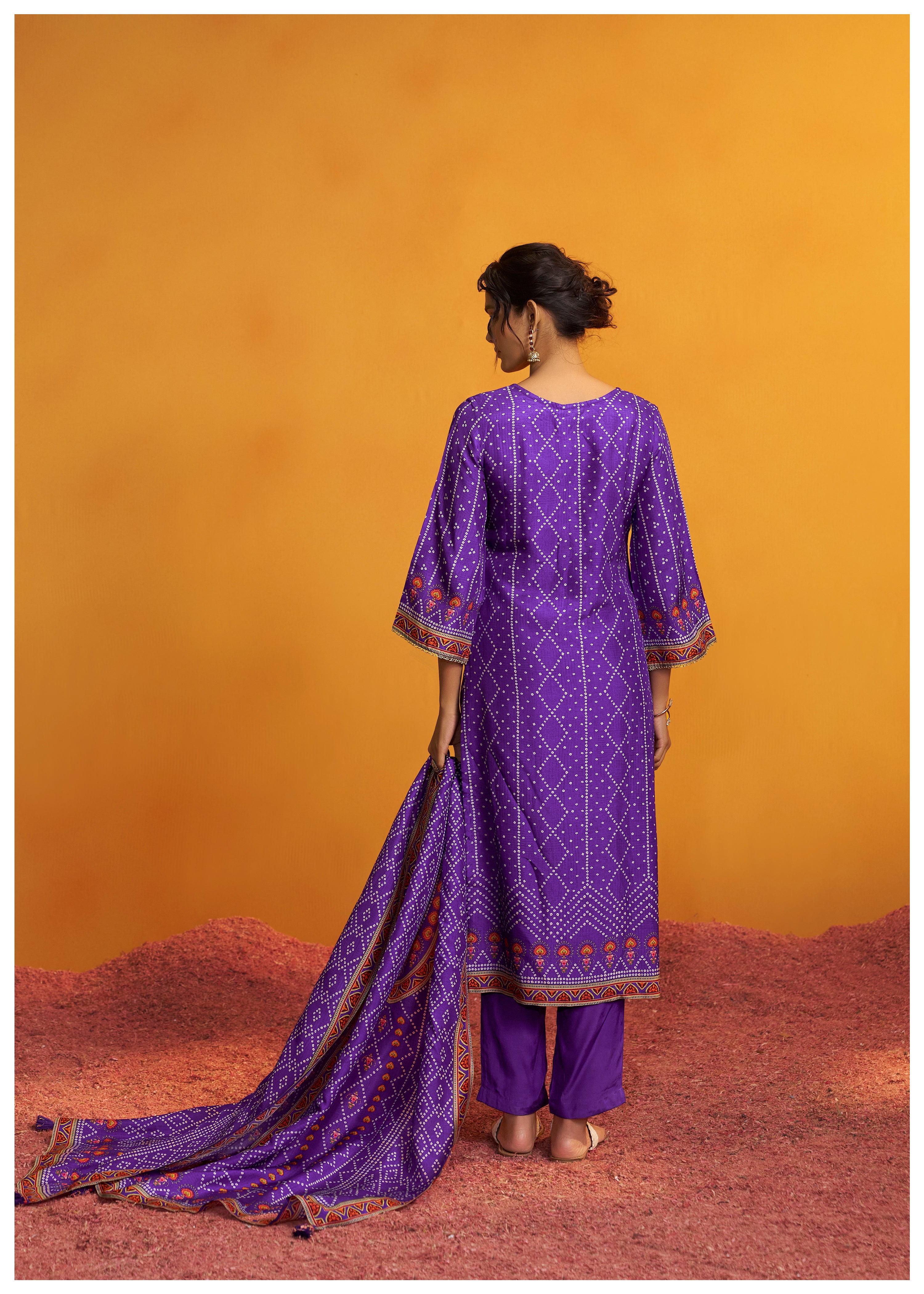 Bandhani Digital Print Kurta Set