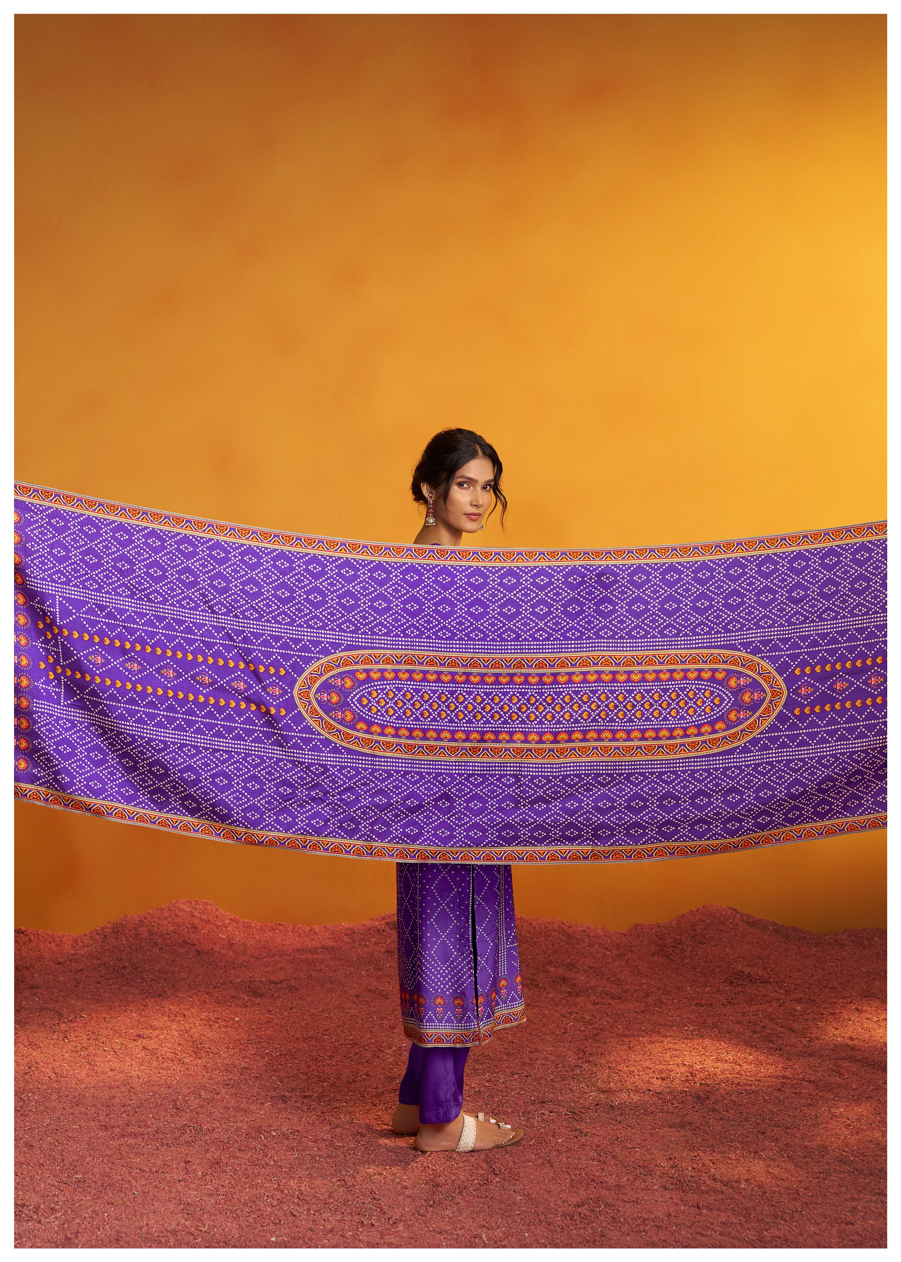 Bandhani Digital Print Kurta Set