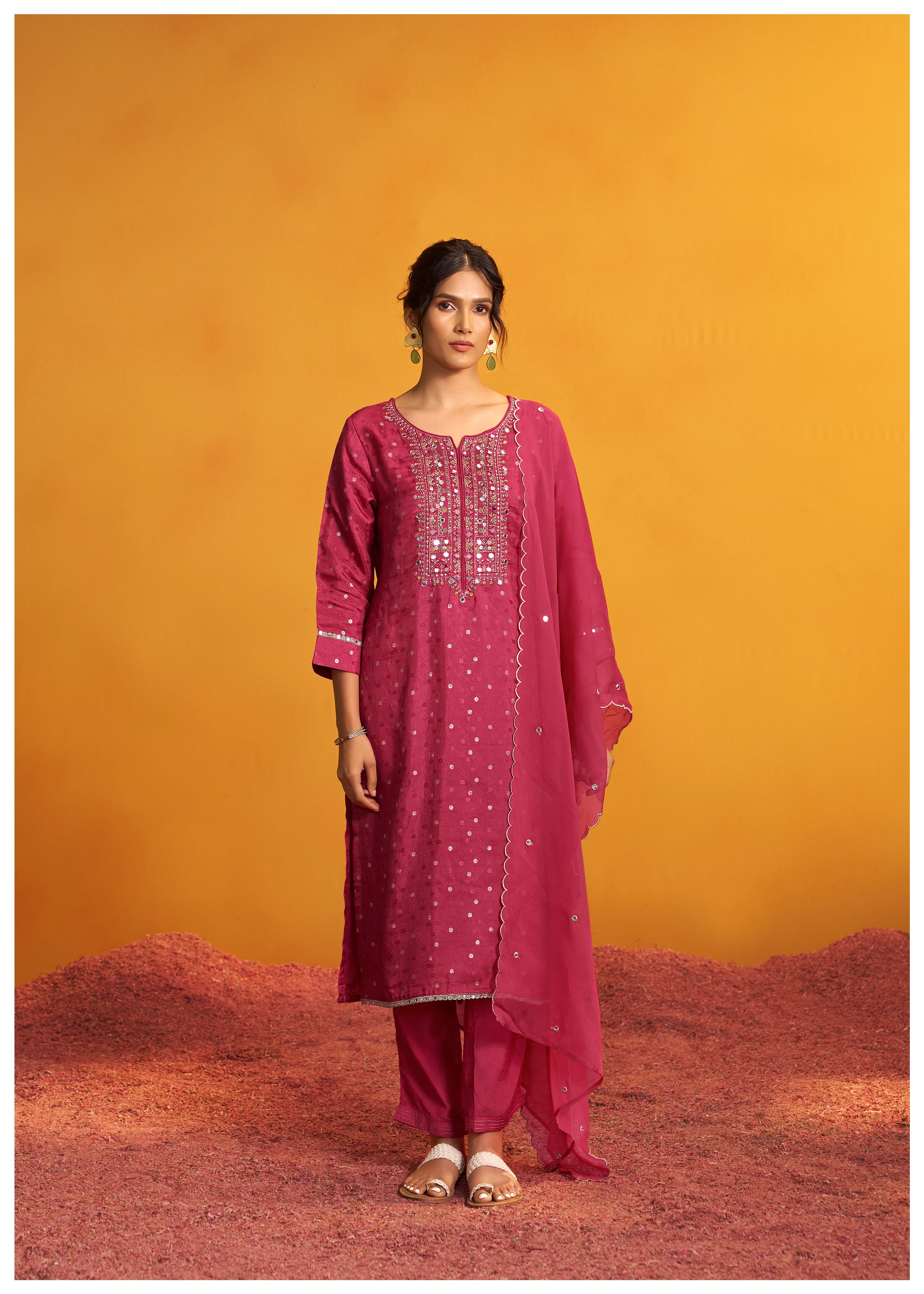 Mirror Embroidery Kurta Set