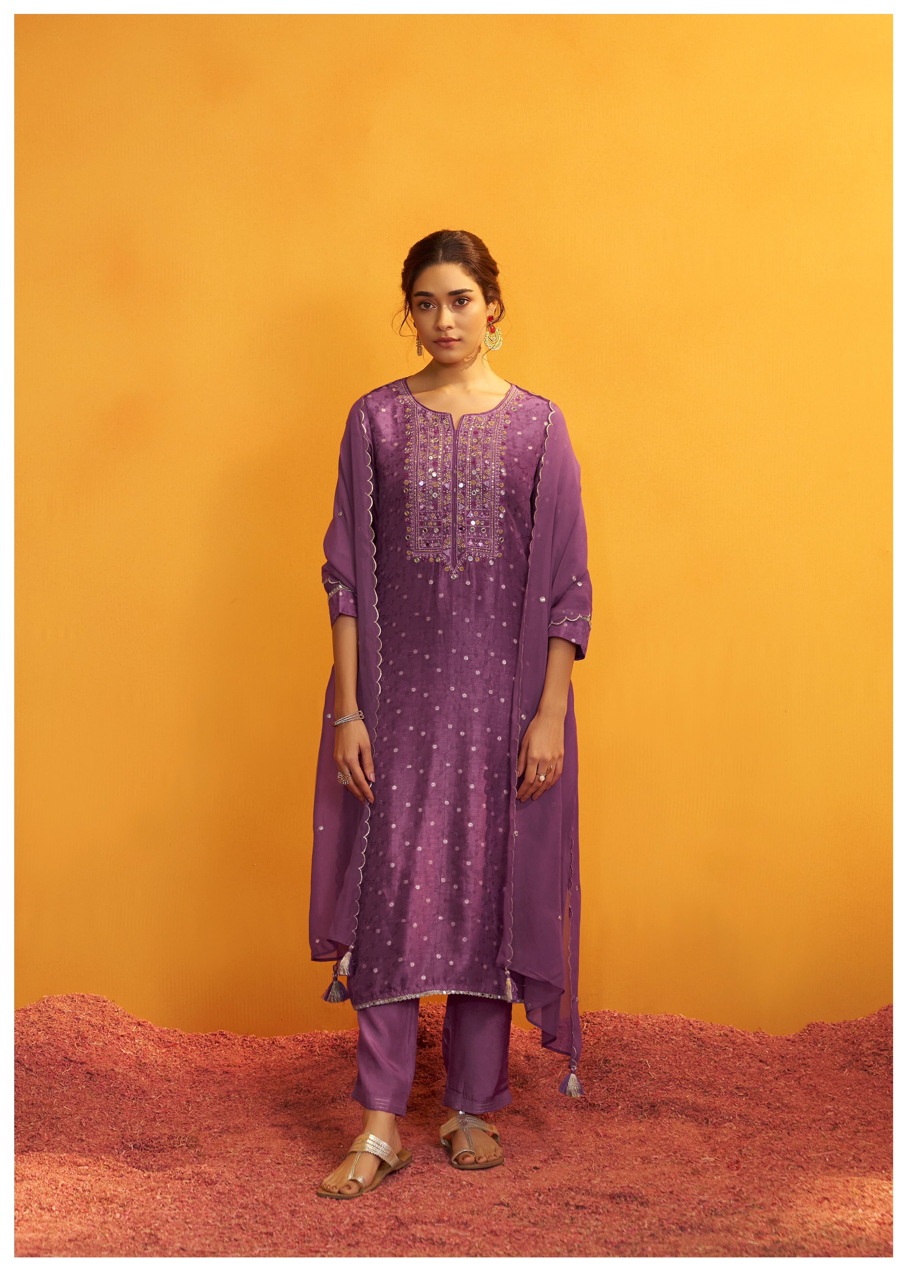 Mirror Embroidery Kurta Set