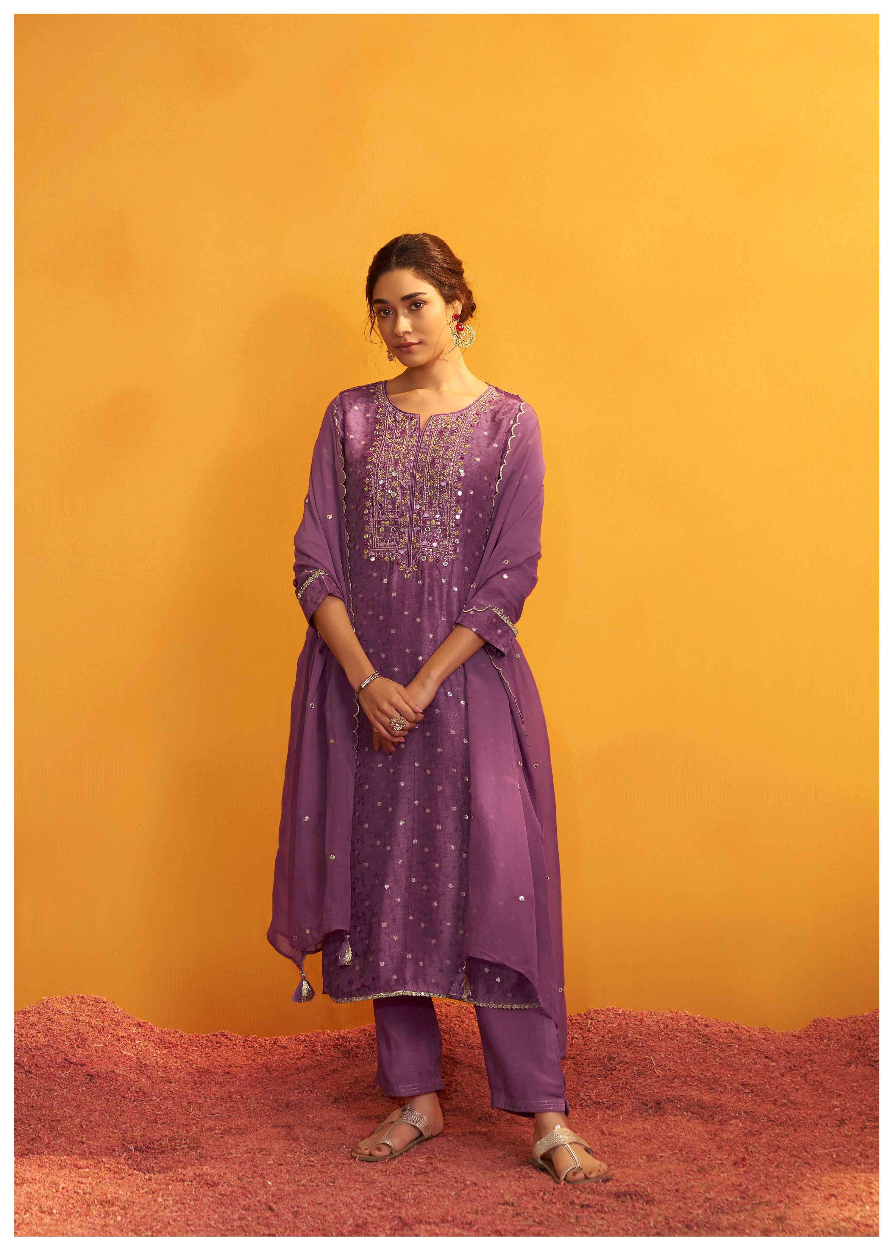 Mirror Embroidery Kurta Set