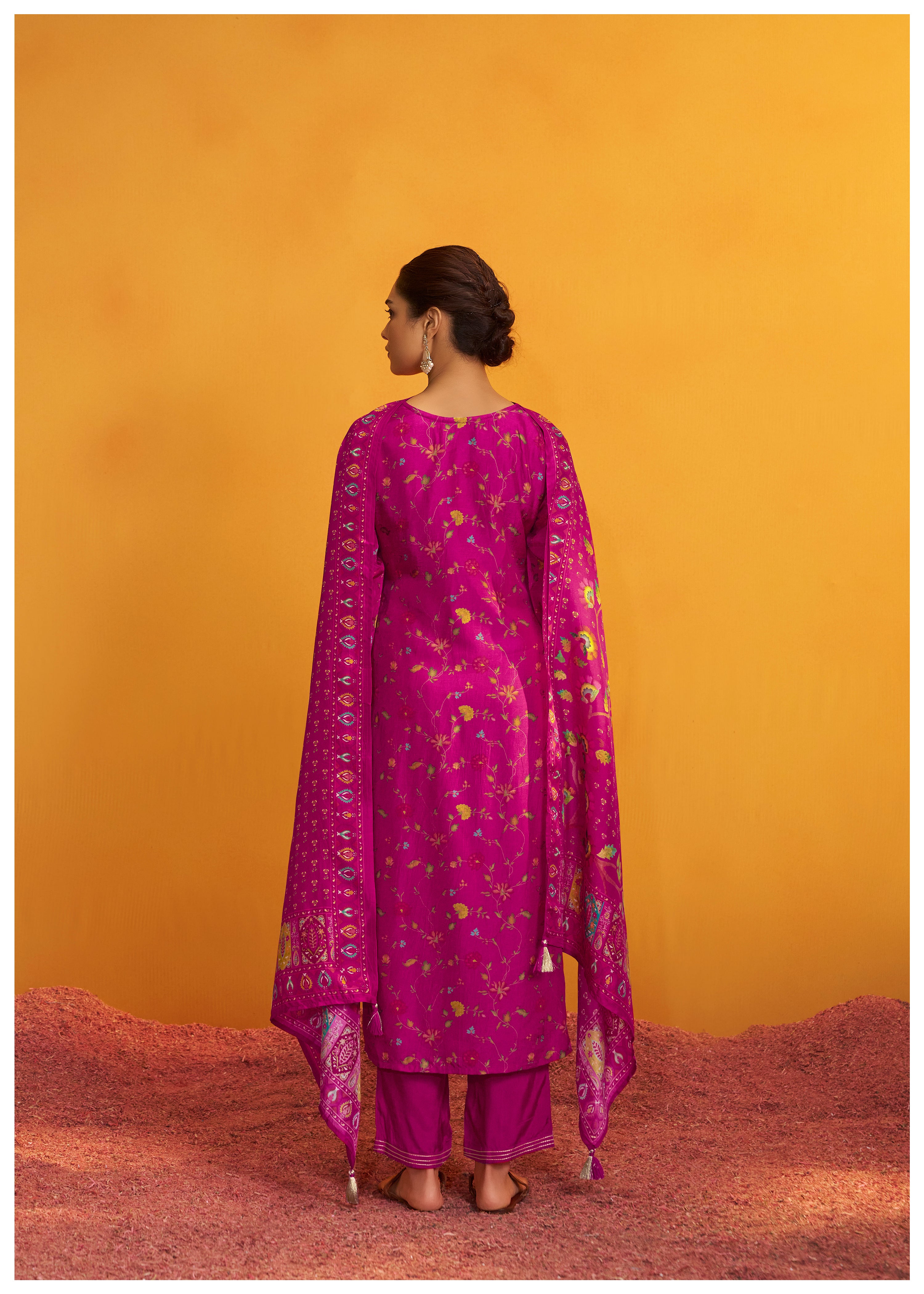 Position Print Russian Silk Kurta Set