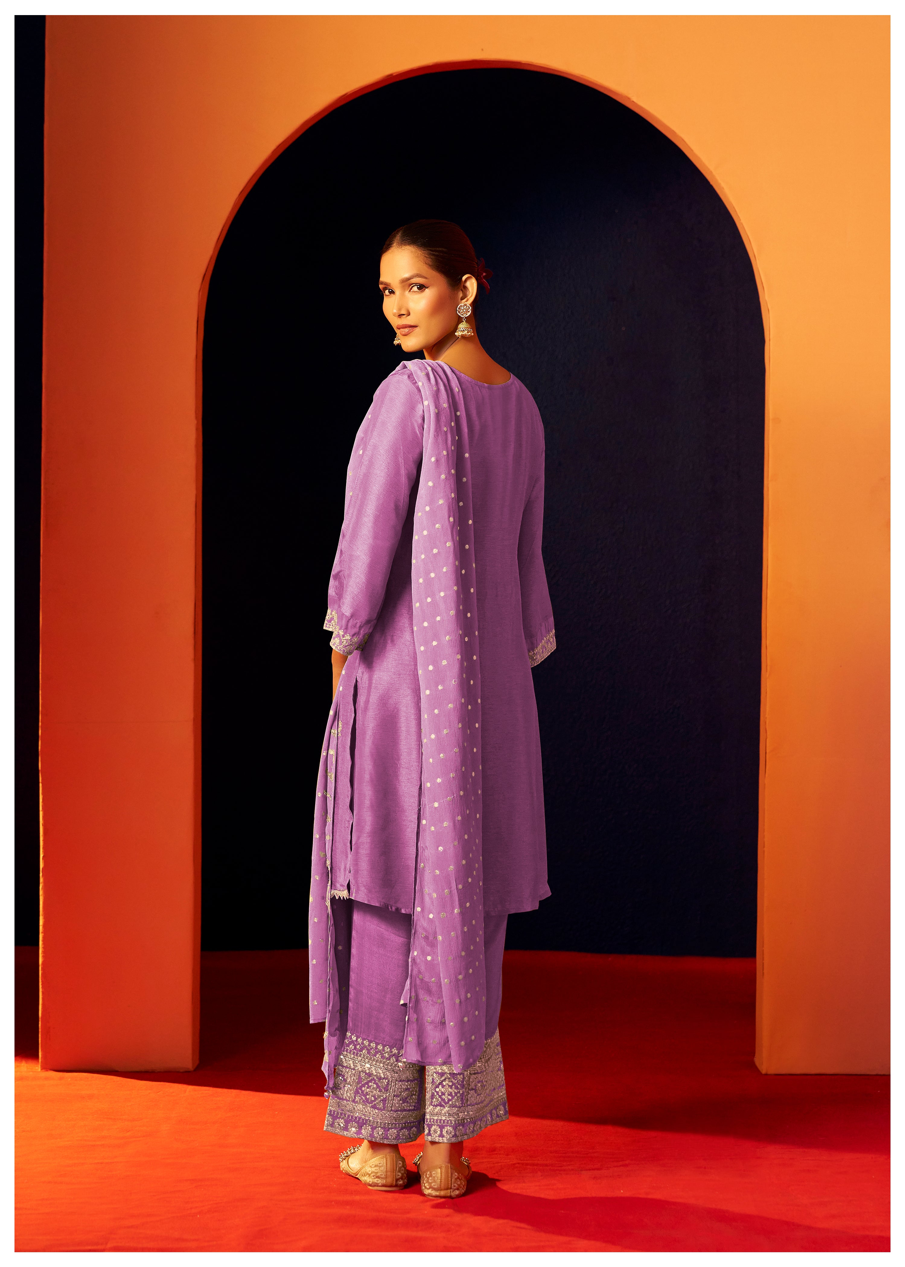 Chinnon Dupatta With Heavy Embroidery Work Set