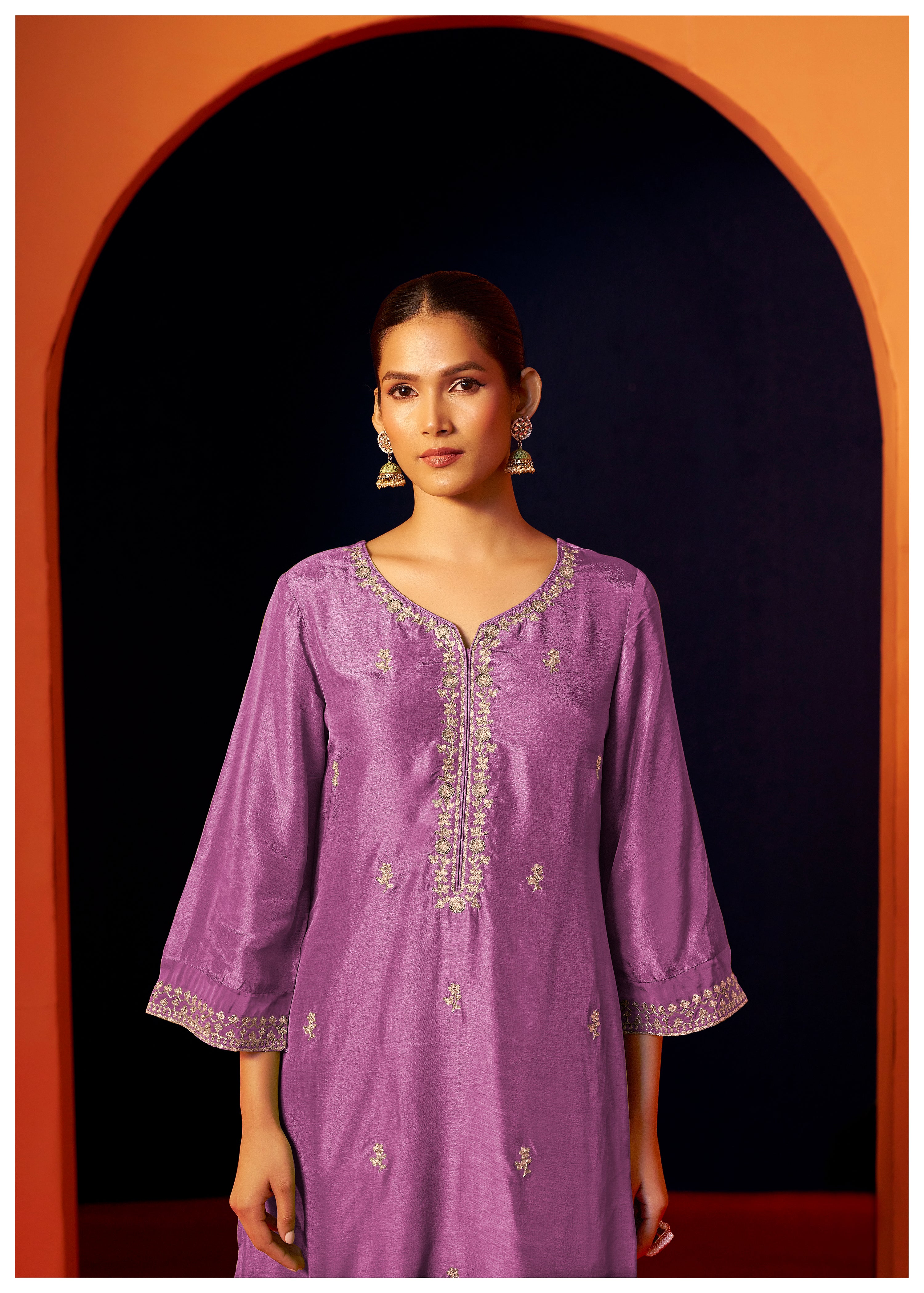 Chinnon Dupatta With Heavy Embroidery Work Set