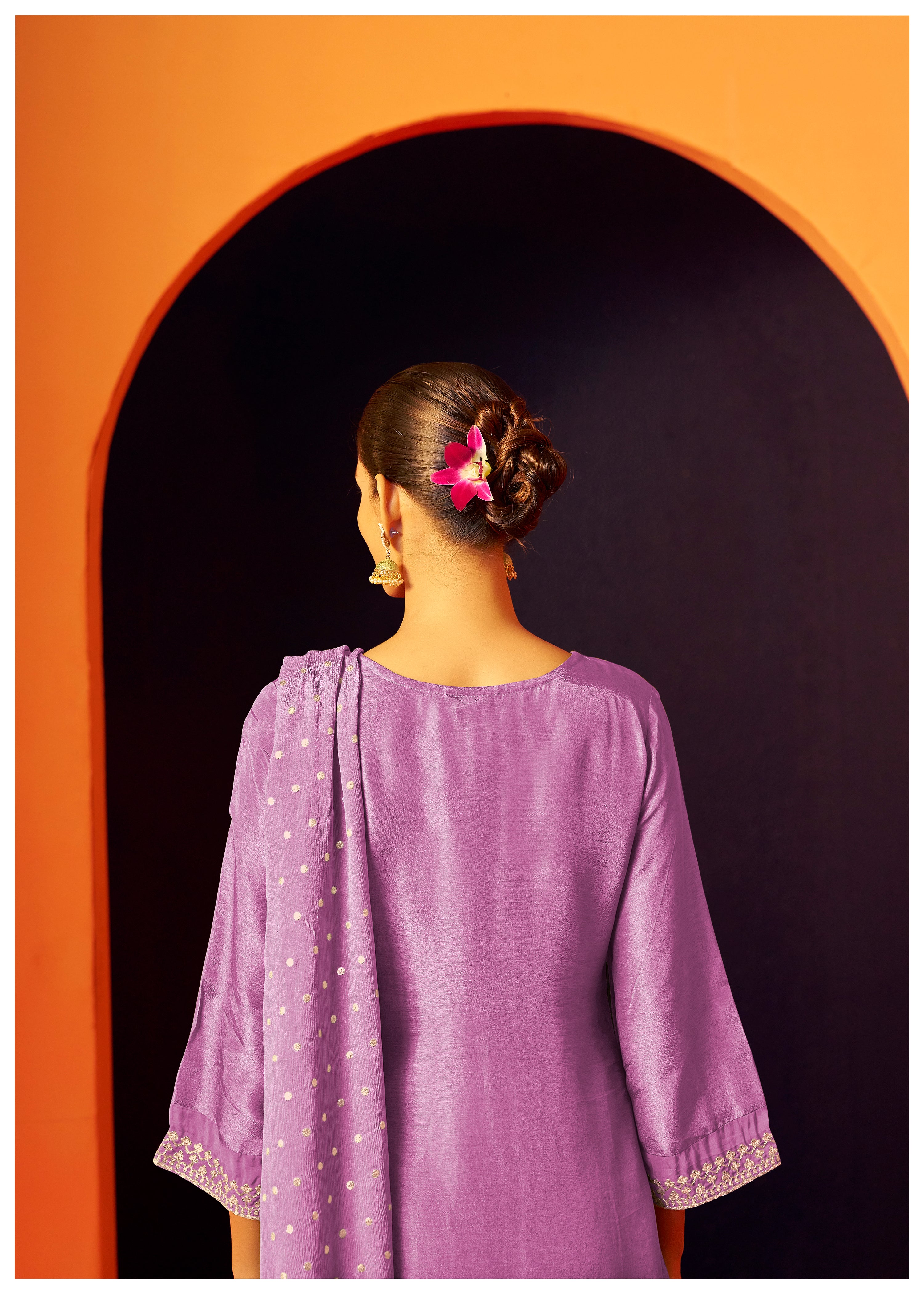 Chinnon Dupatta With Heavy Embroidery Work Set