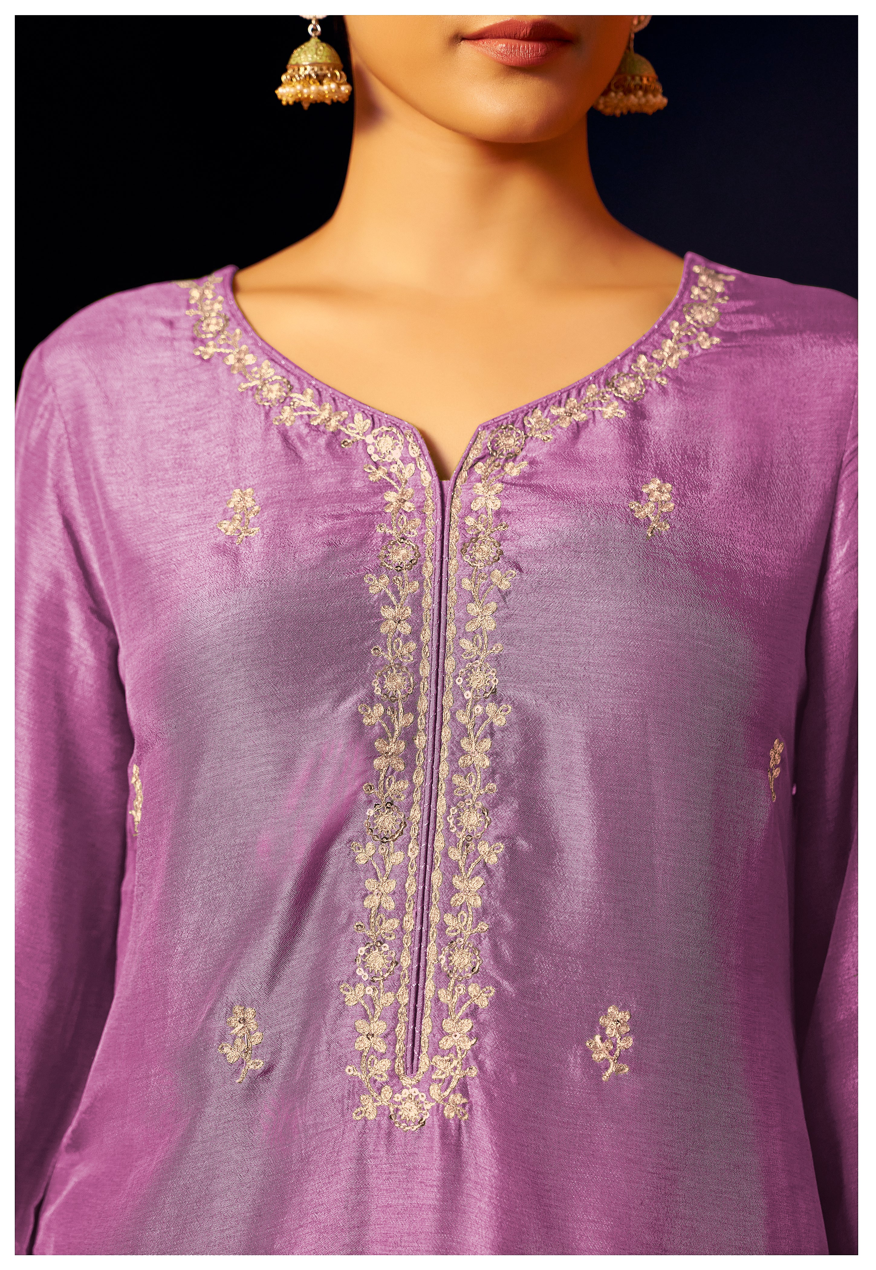 Chinnon Dupatta With Heavy Embroidery Work Set