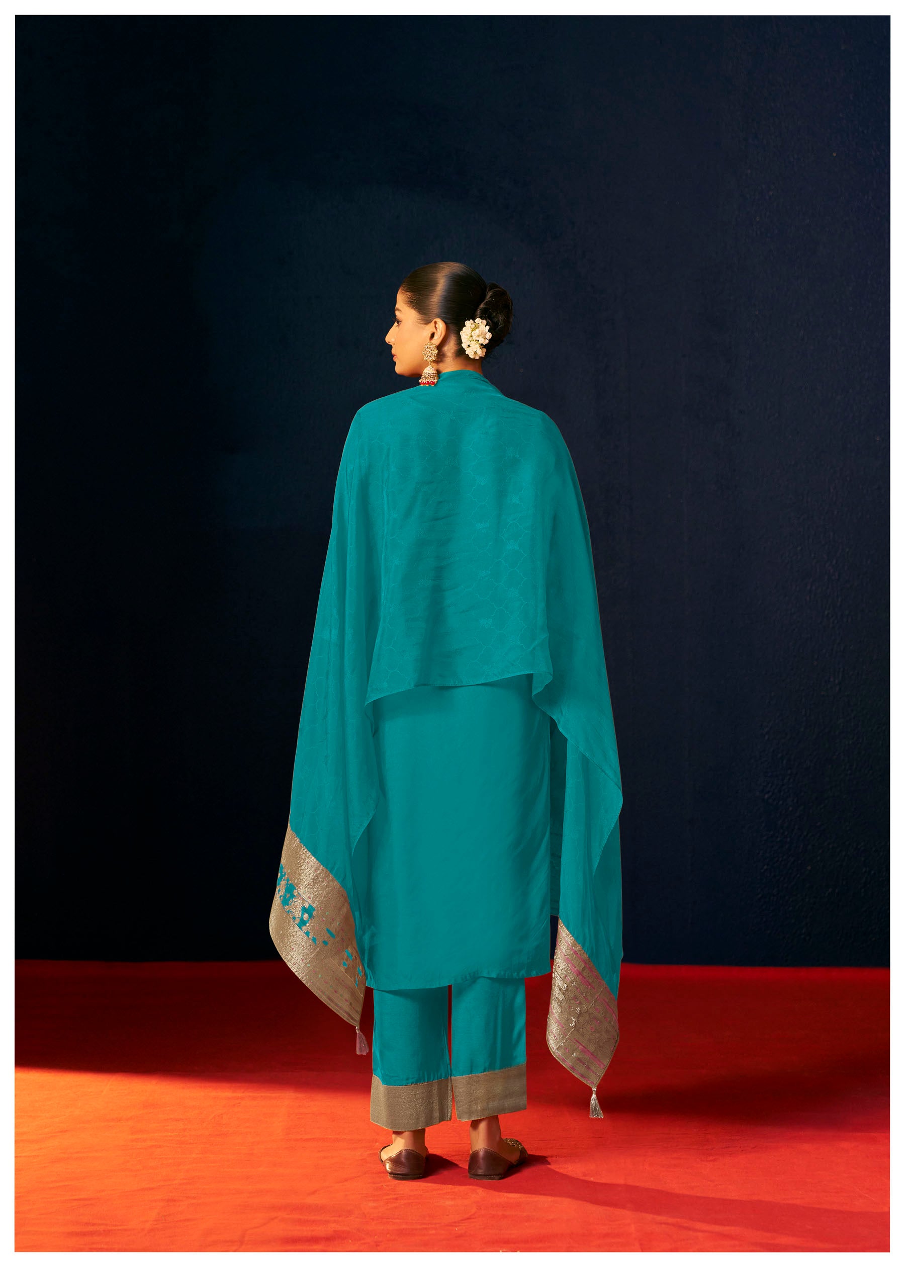 Serenith Rama Organza Jacquard Kurta Set