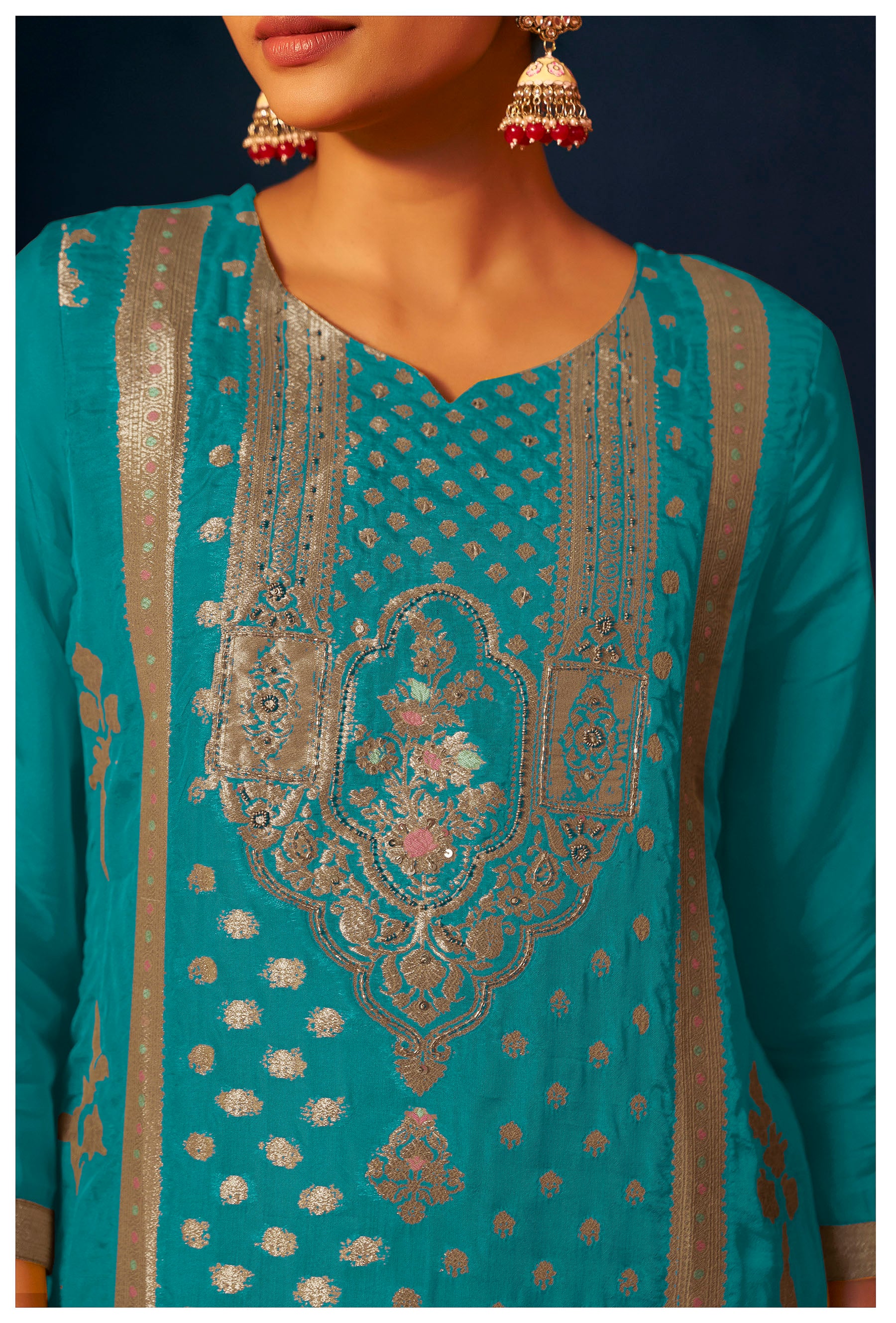 Serenith Rama Organza Jacquard Kurta Set