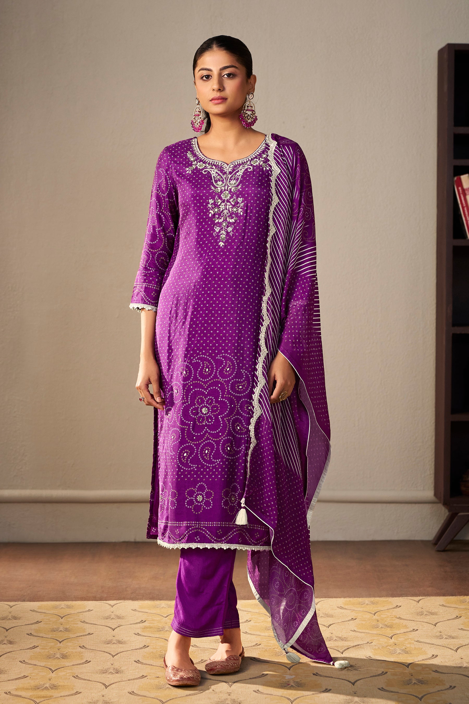 Bandhani Digital Print Kurta Set