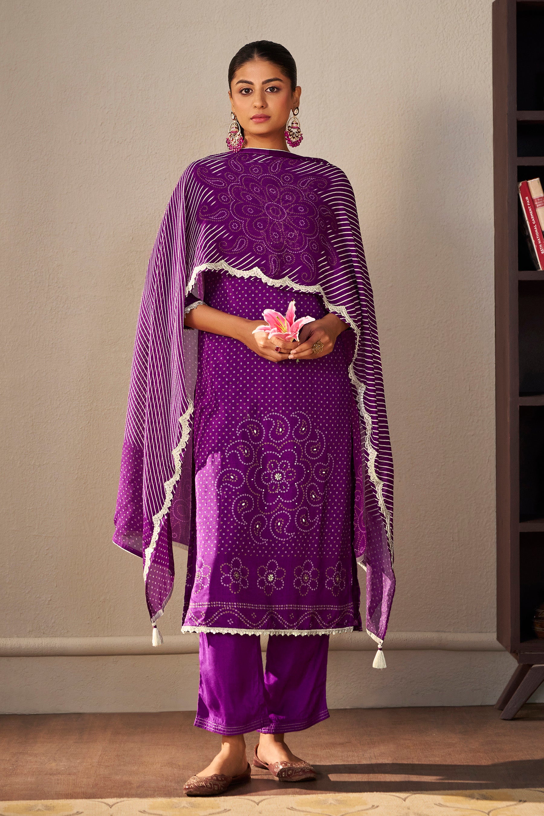 Bandhani Digital Print Kurta Set