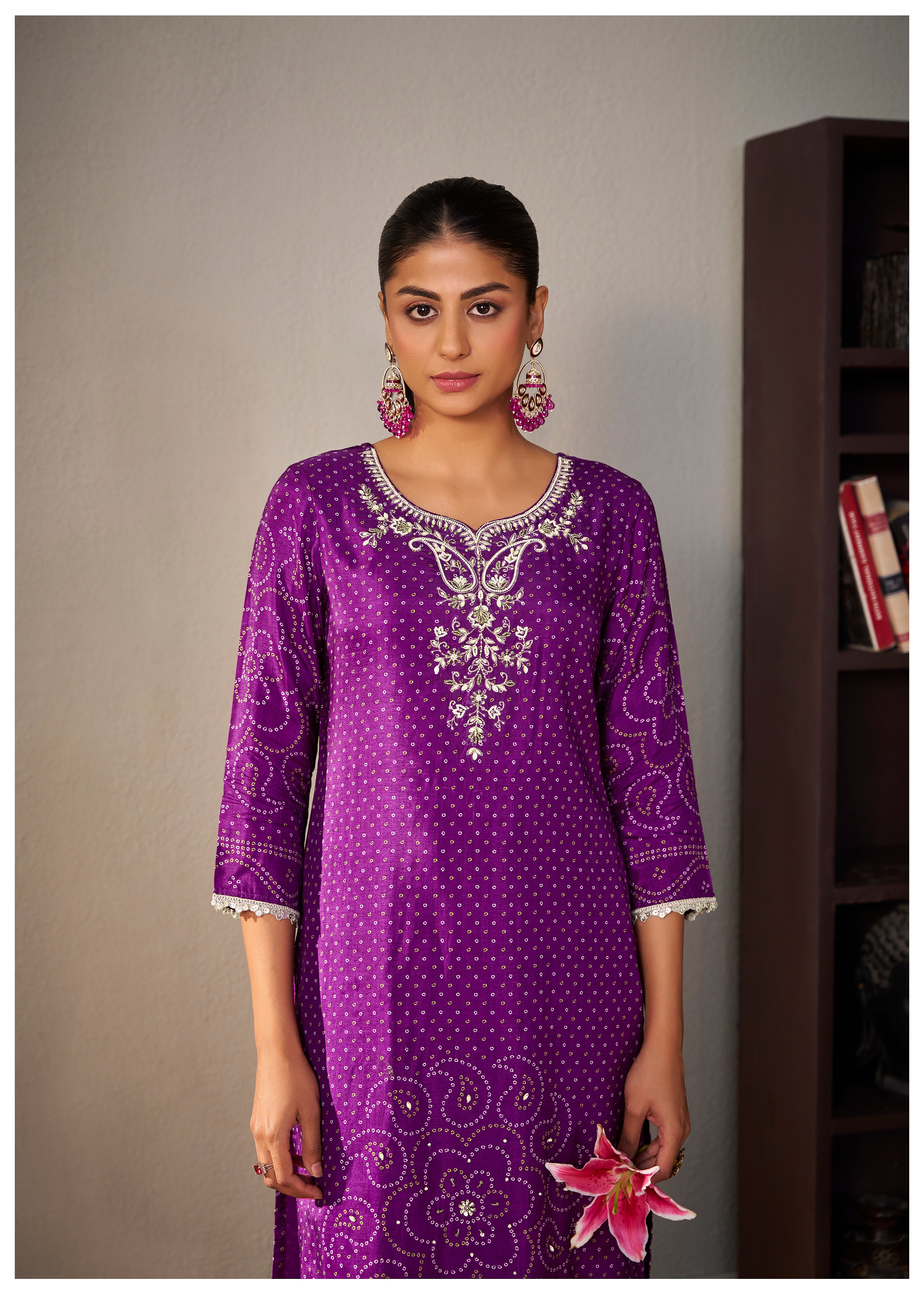 Bandhani Digital Print Kurta Set