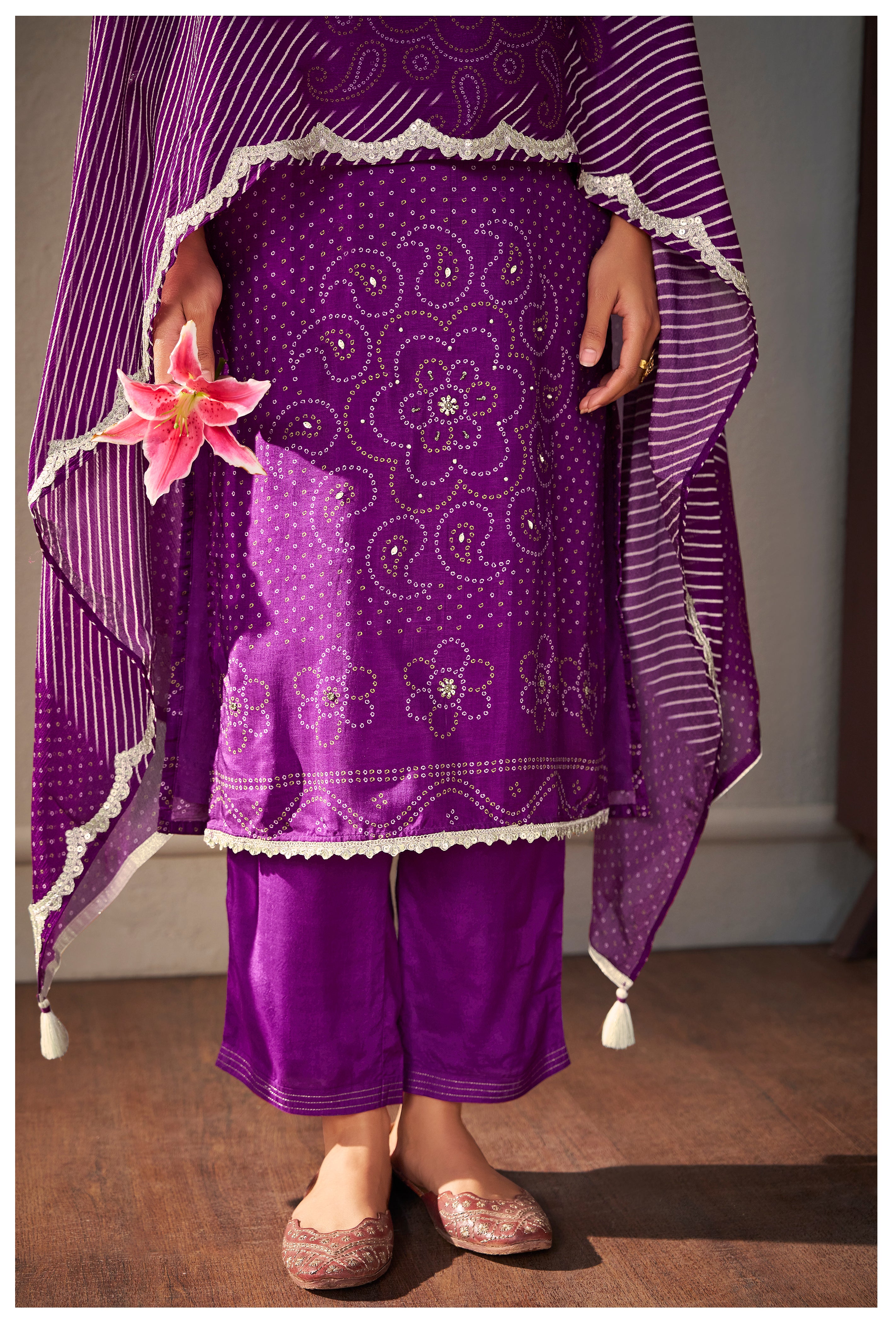 Bandhani Digital Print Kurta Set
