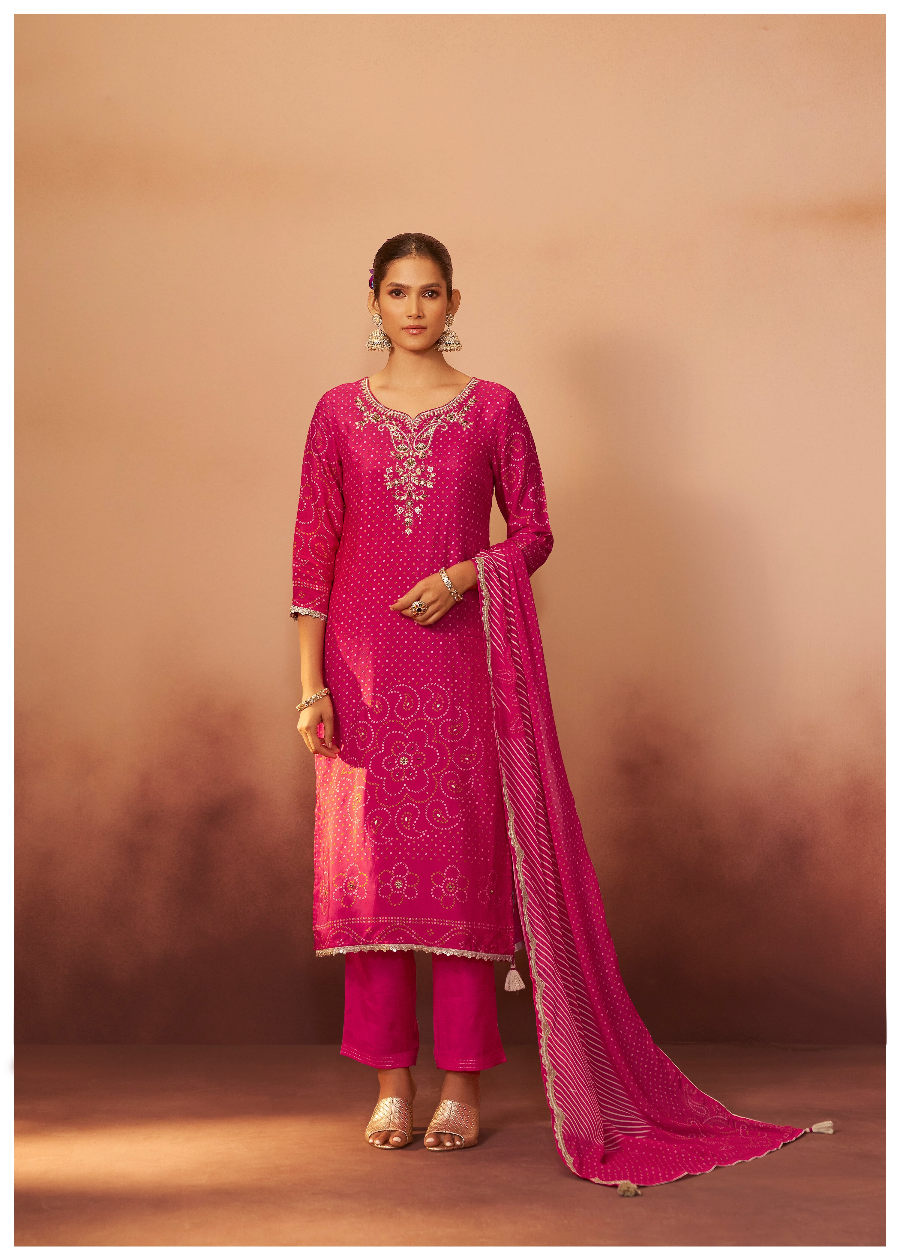 Bandhani Digital Print Kurta Set