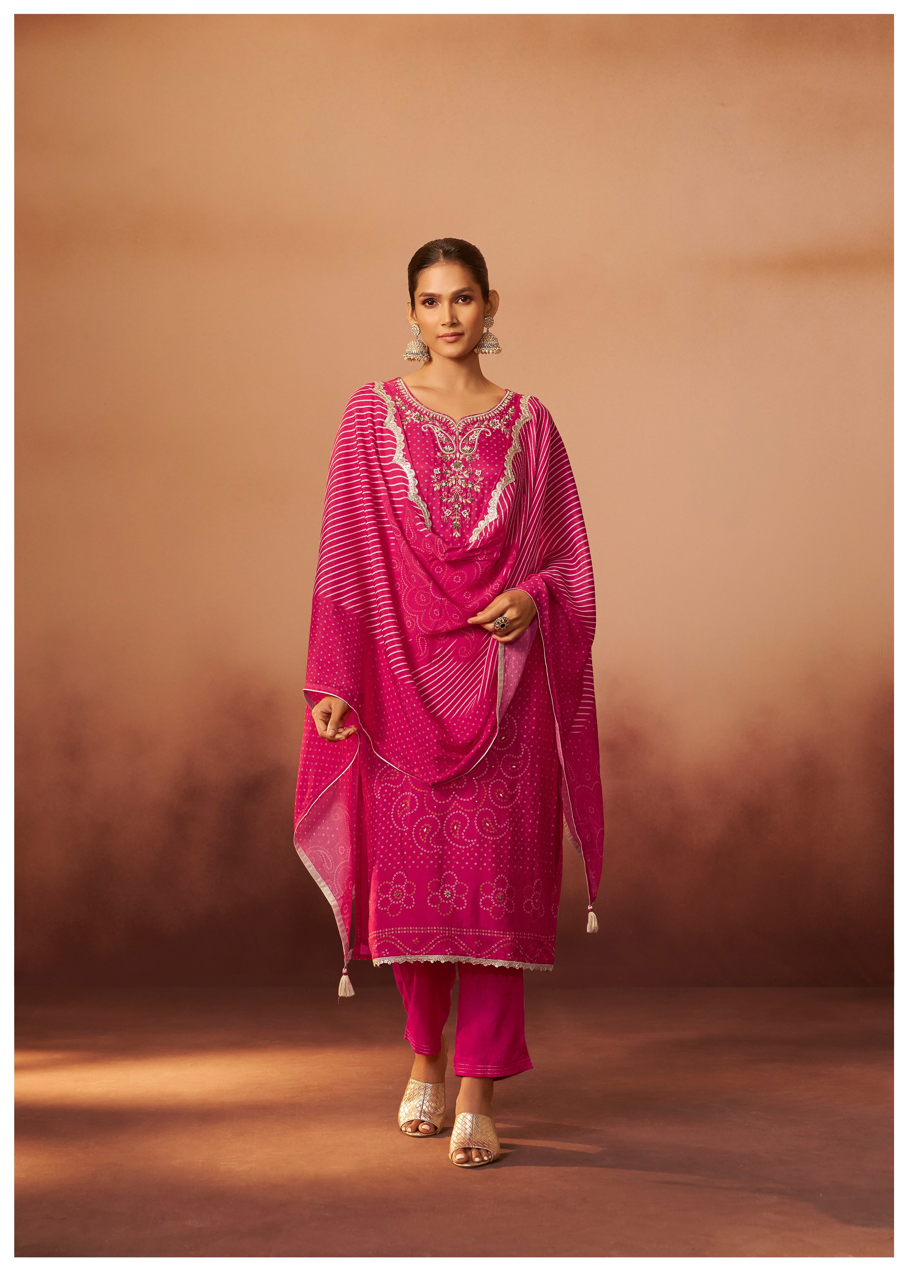 Bandhani Digital Print Kurta Set
