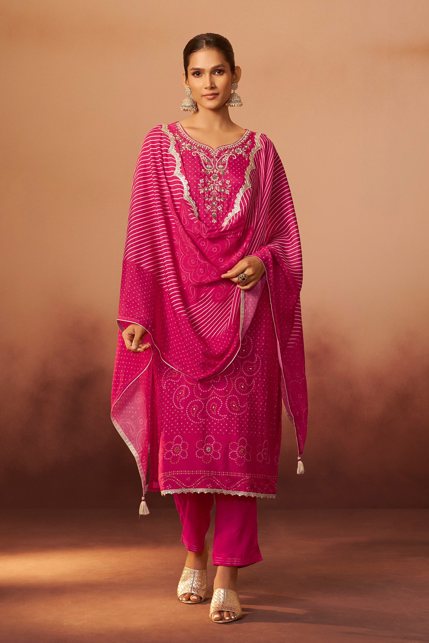 Bandhani Digital Print Kurta Set