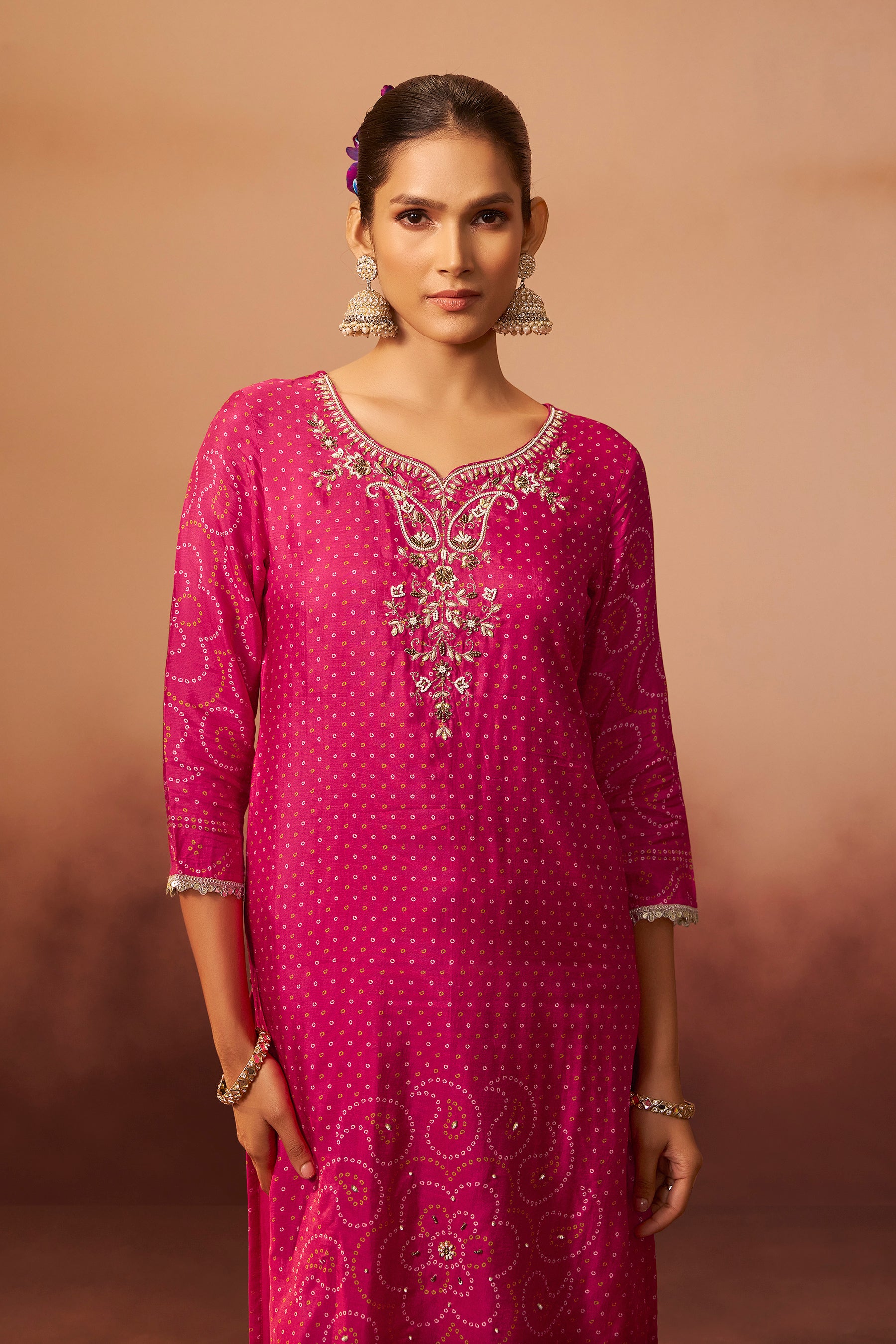 Bandhani Digital Print Kurta Set