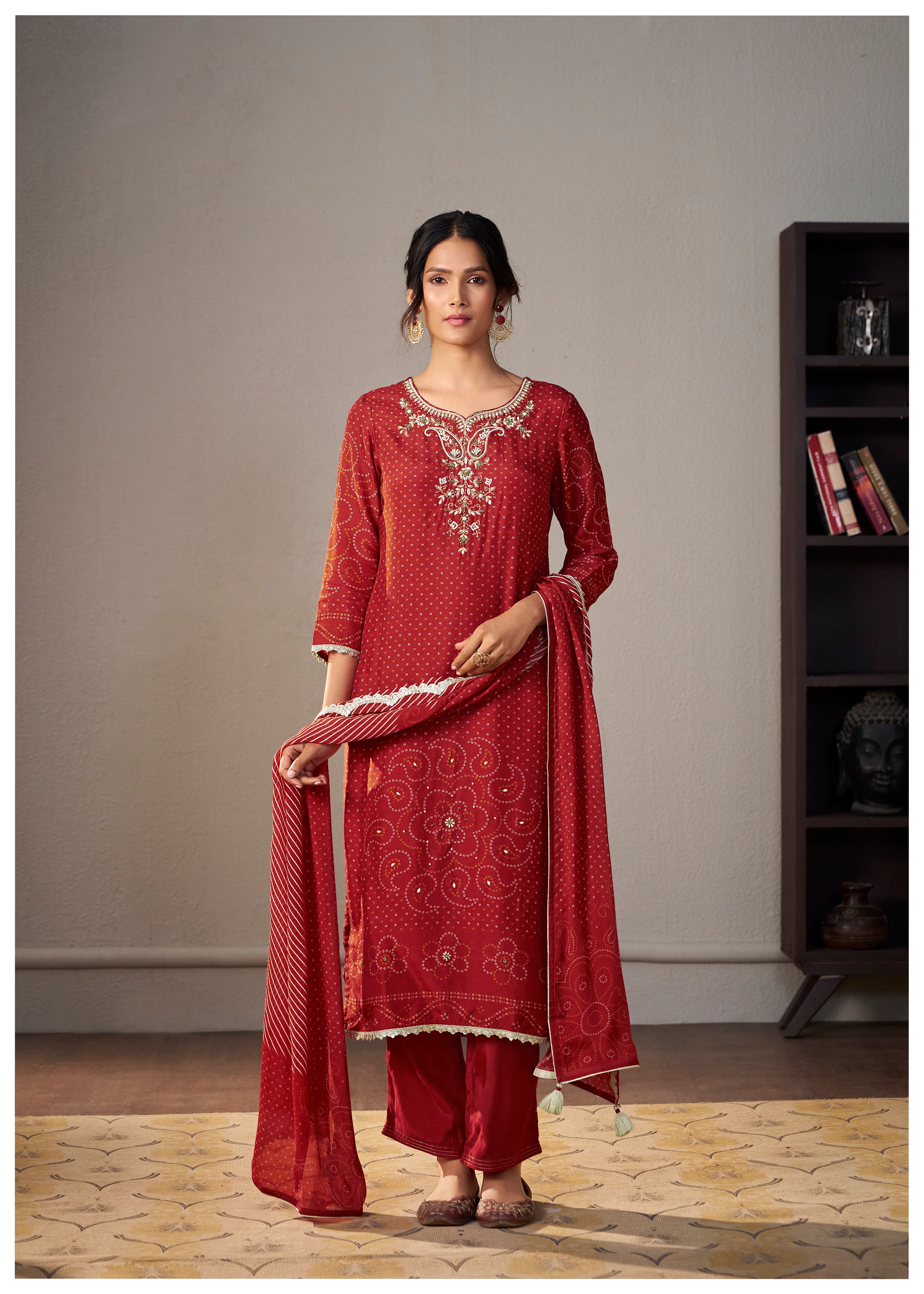 Bandhani Digital Print Kurta Set