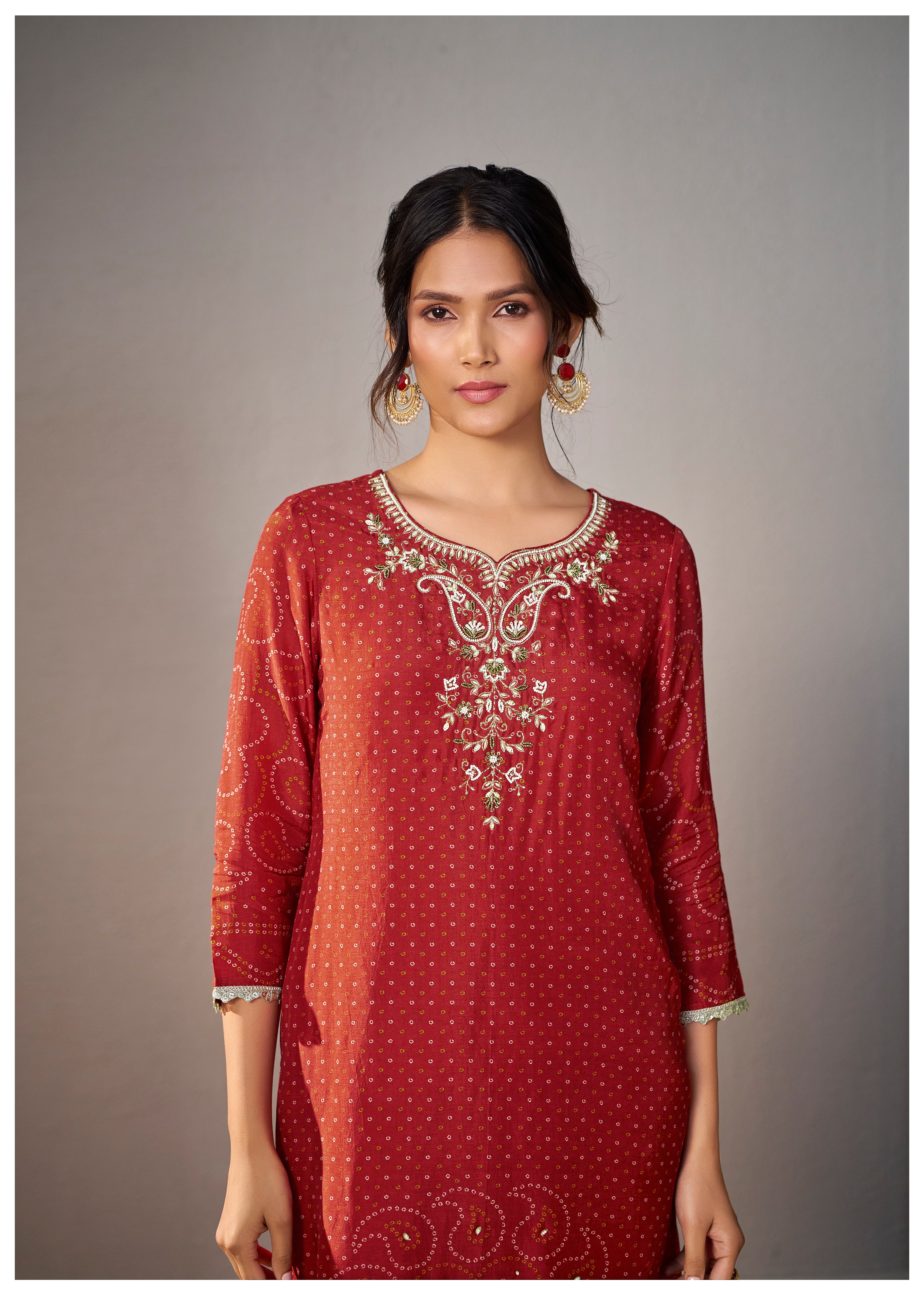 Bandhani Digital Print Kurta Set