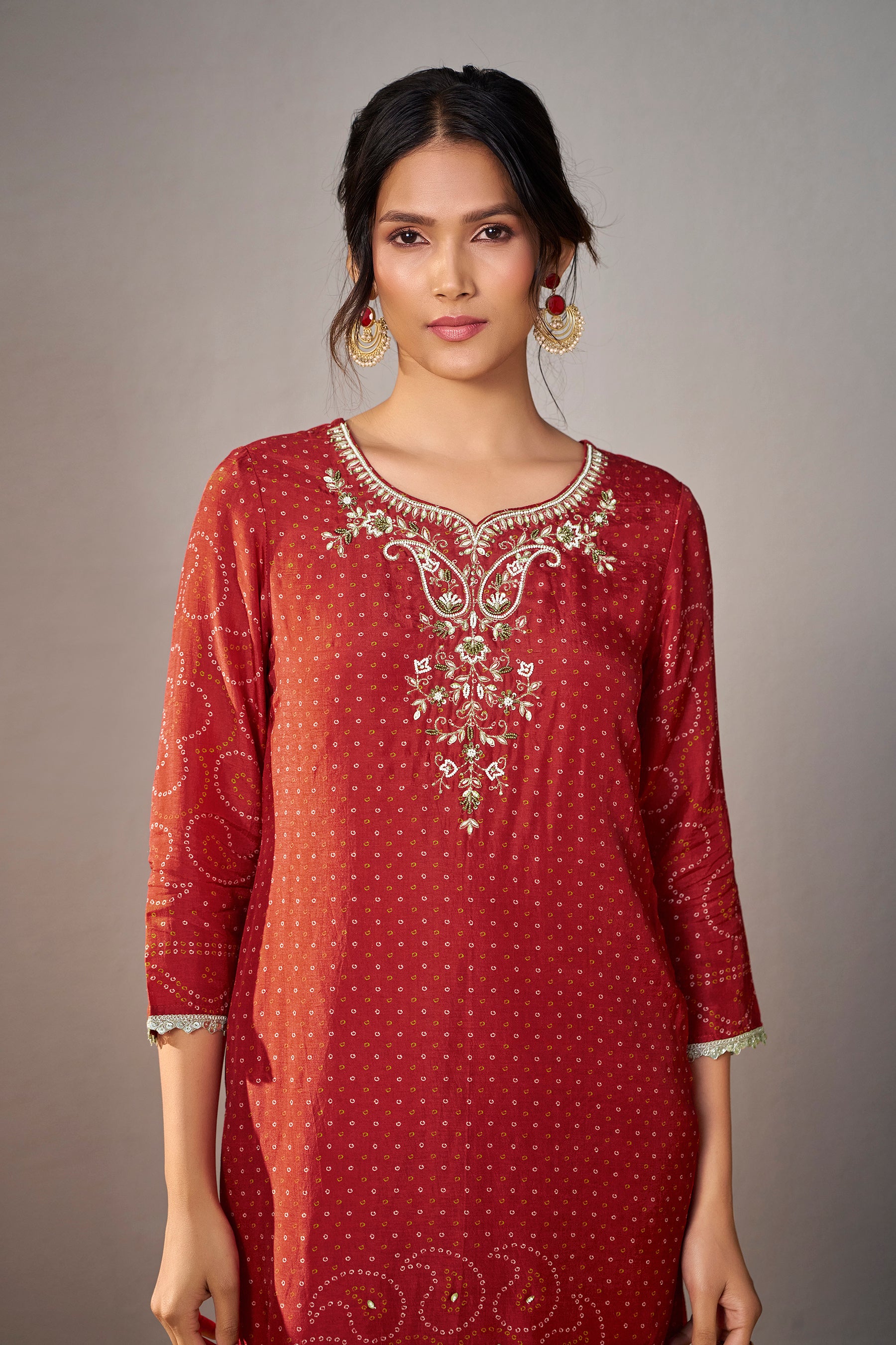 Bandhani Digital Print Kurta Set